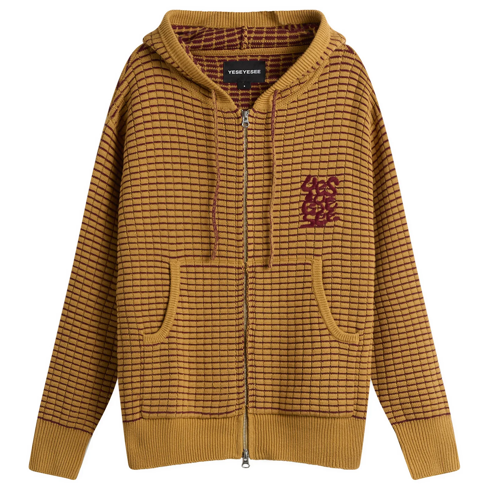 YESEYESEE Hooded Knit Zip Up