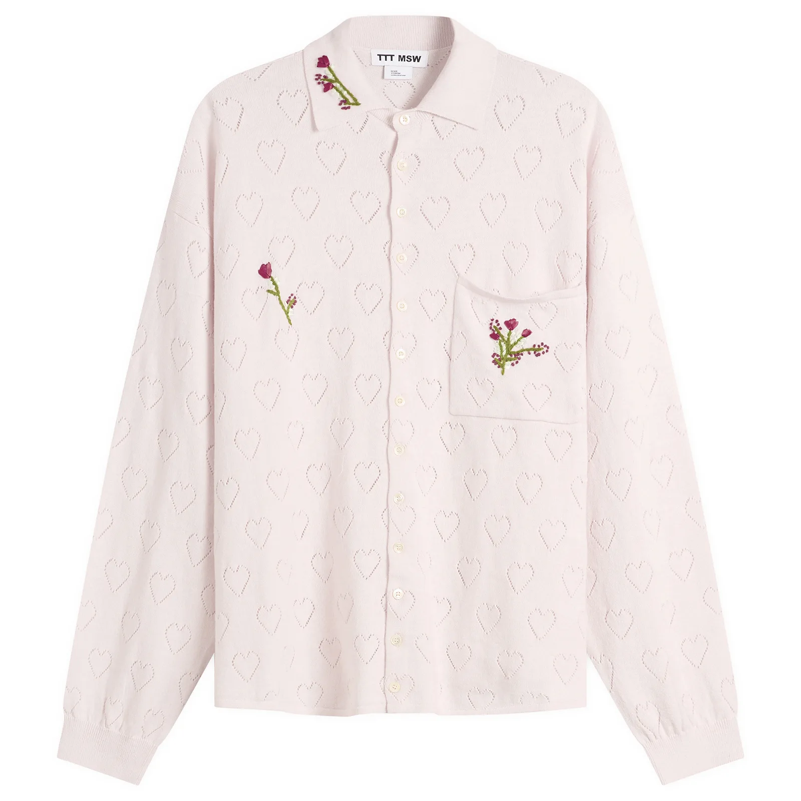 TTT MSW Flower Embroidery Knit Shirt