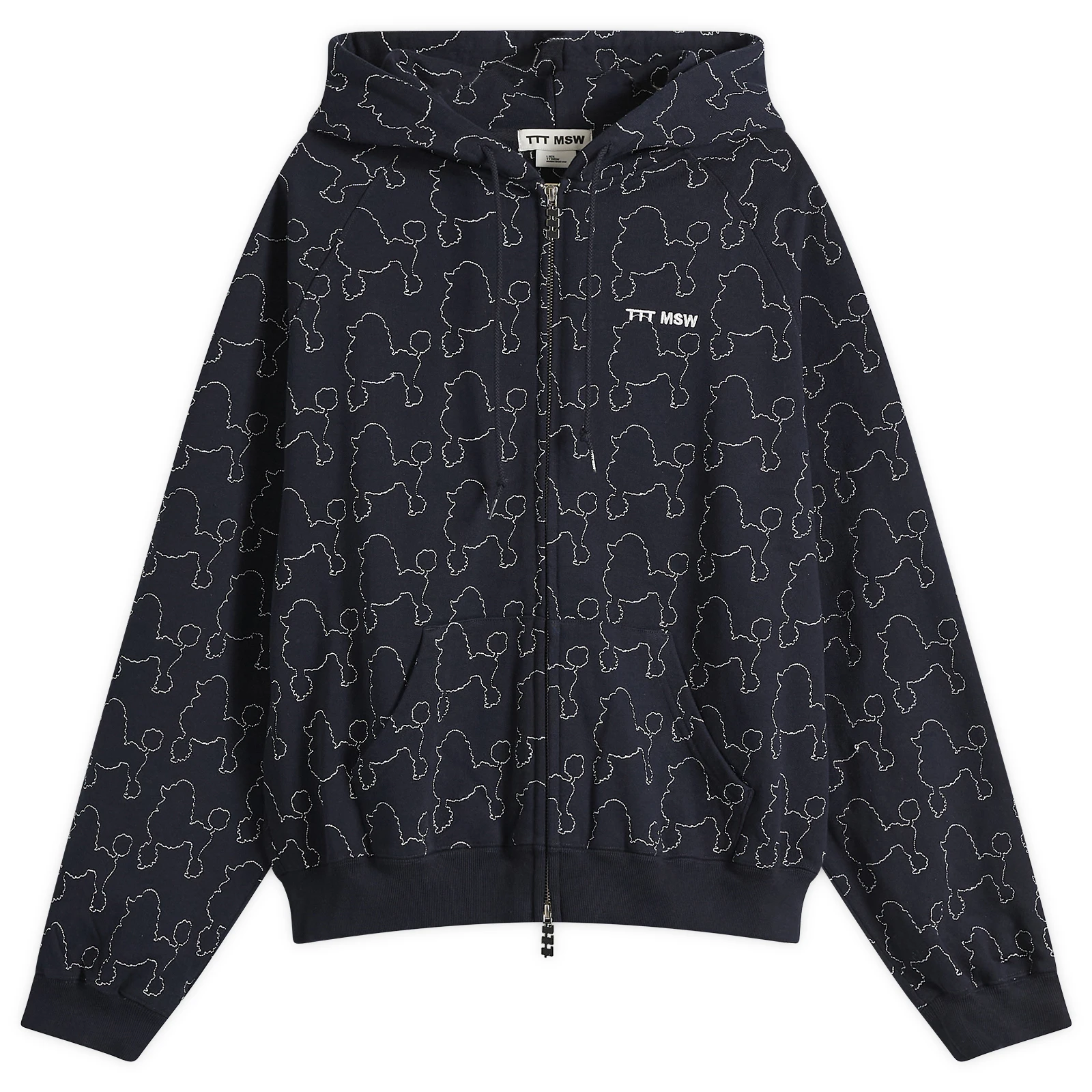 TTT MSW Dog Embroidery Zip Hoodie
