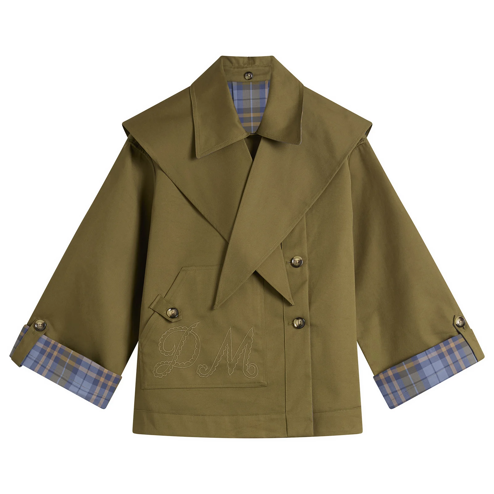 Damson Madder Reversible Jerry Crop Trench Coat