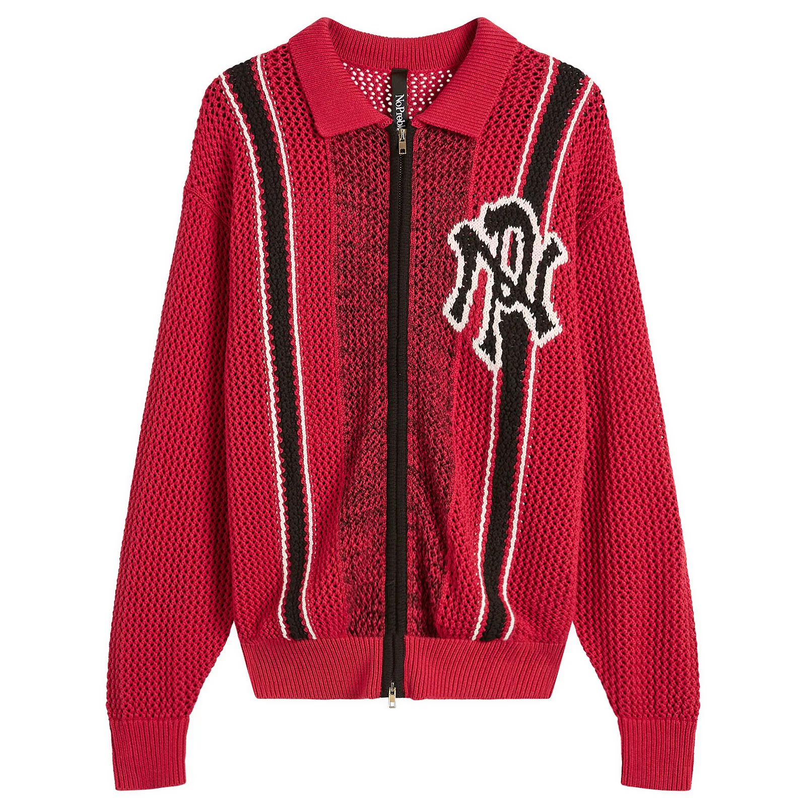 No Problemo NYP Sports Crochet Zip Cardigan