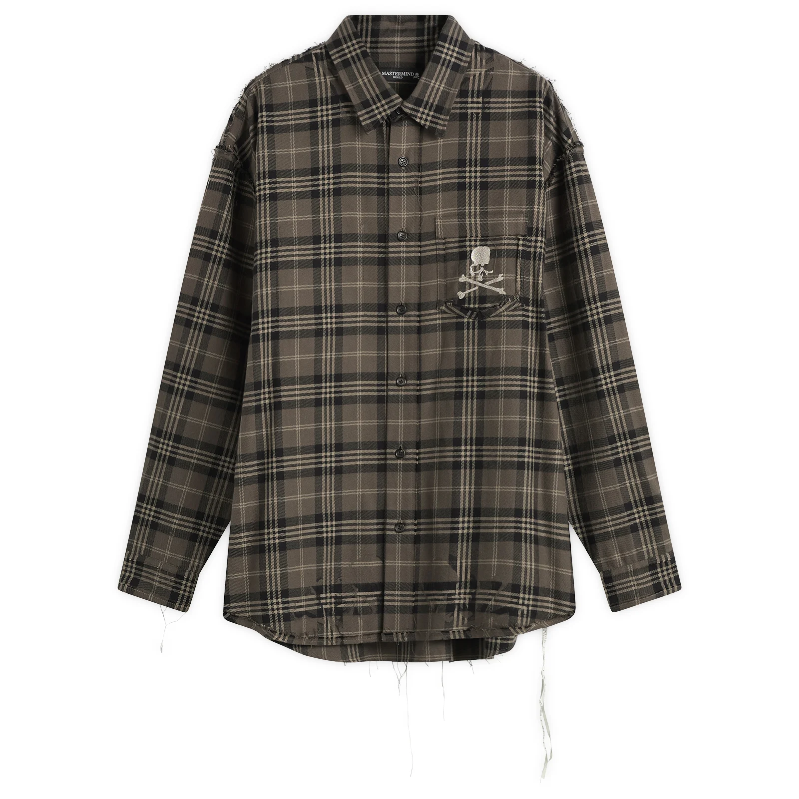 MASTERMIND WORLD Reversible Raw Edge Plaid Shirt