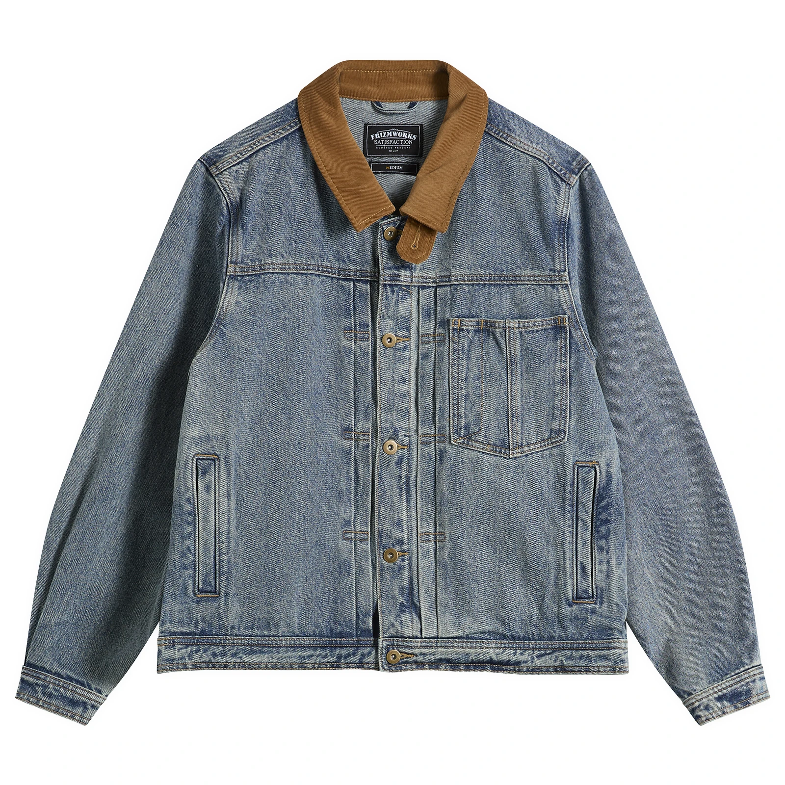 FrizmWORKS Washed Denim Trucker Jacket