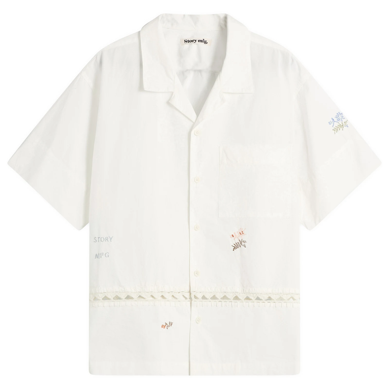 Story mfg Greetings Hand Embroidered Shirt