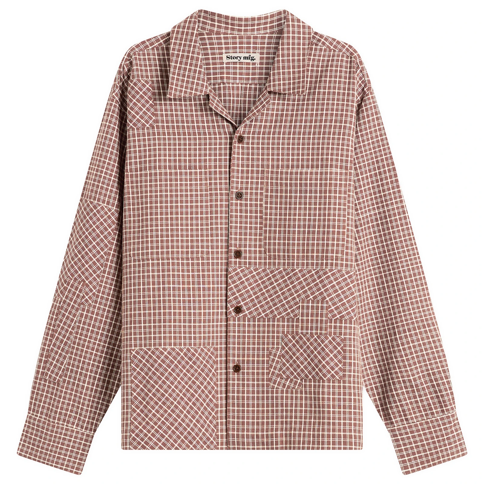 Story mfg Patchwork Check Long Sleeve Shirt