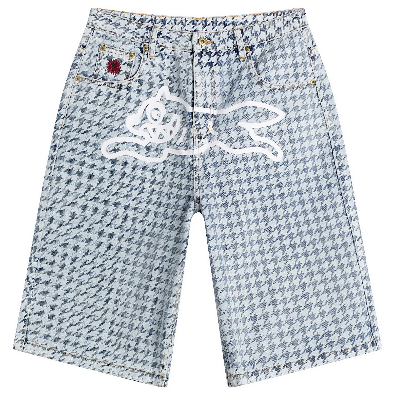 ICECREAM Houndstooth Running Dog Jorts