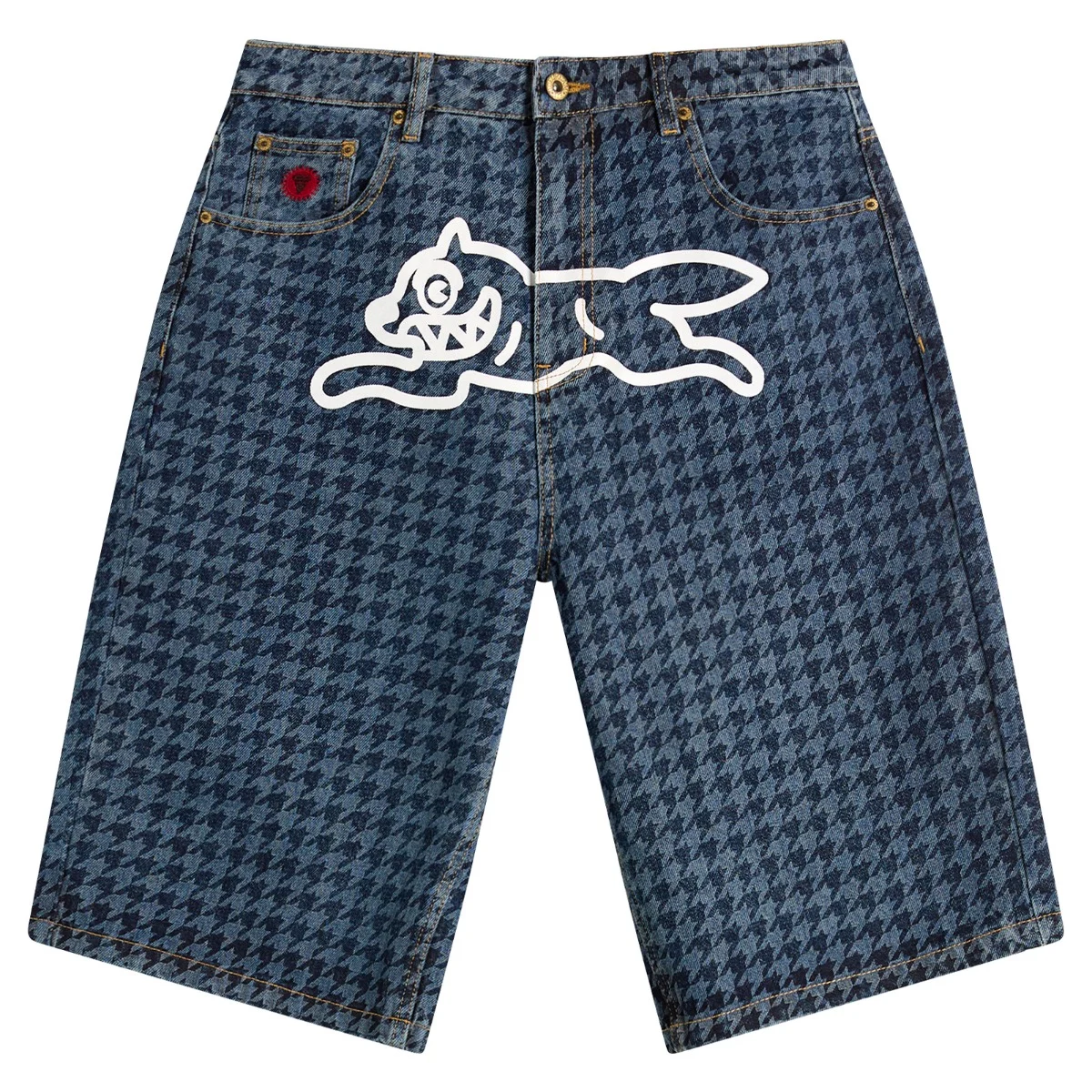 ICECREAM Houndstooth Running Dog Jorts