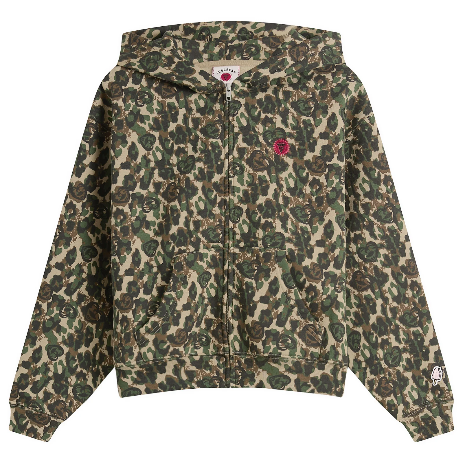 ICECREAM Camo Zip Through Hoodie