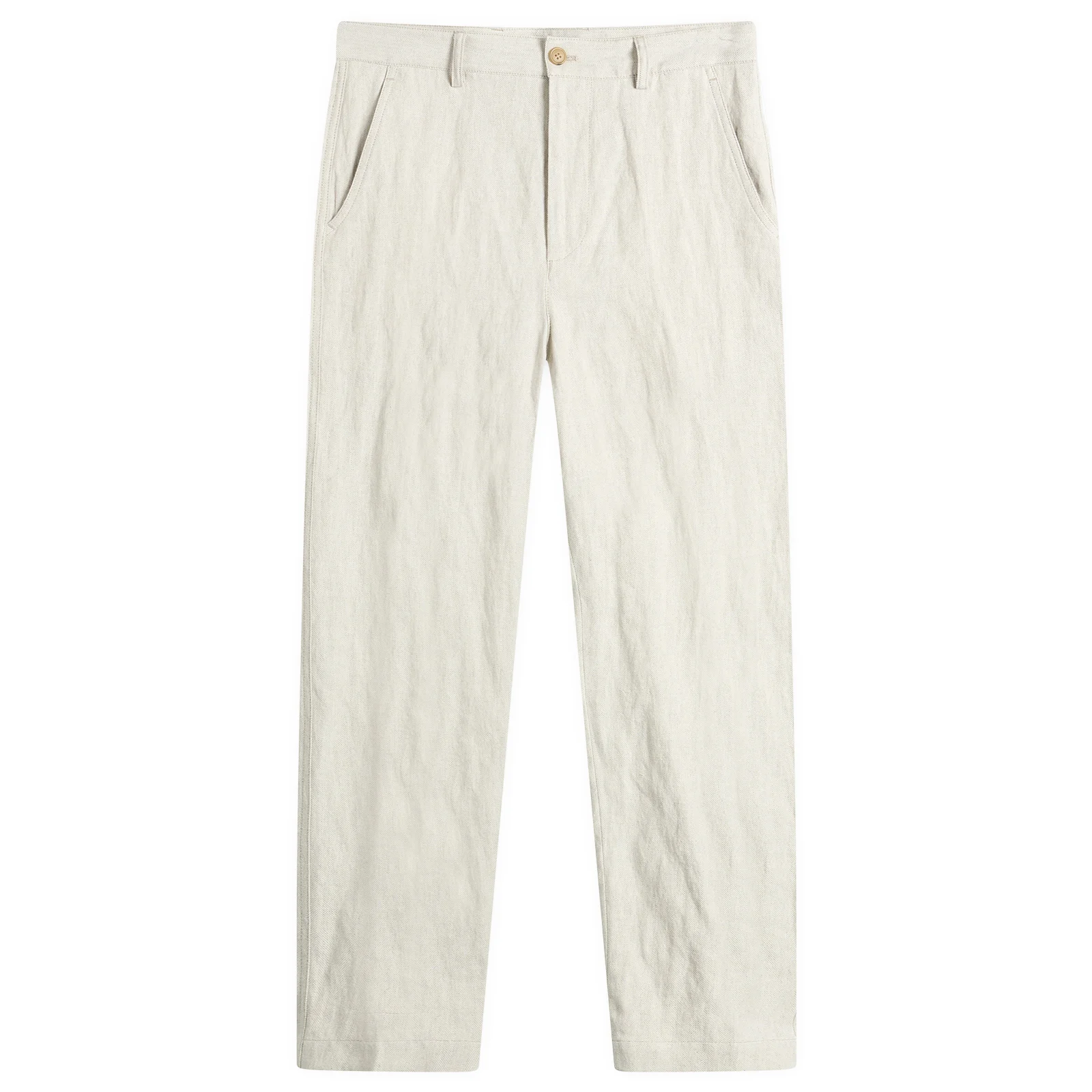 Dries Van Noten Herringbone Cotton Linen Trouser