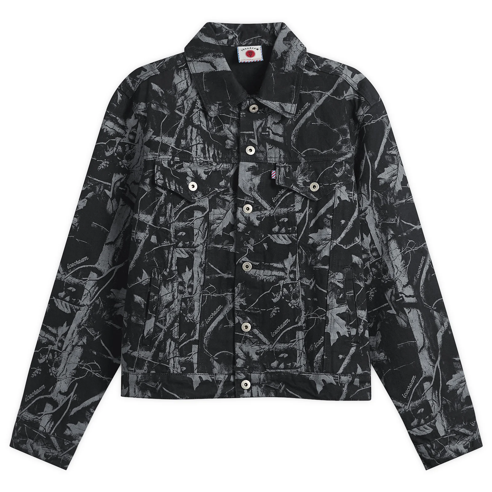 ICECREAM Tree Camo Denim Trucker Jacket