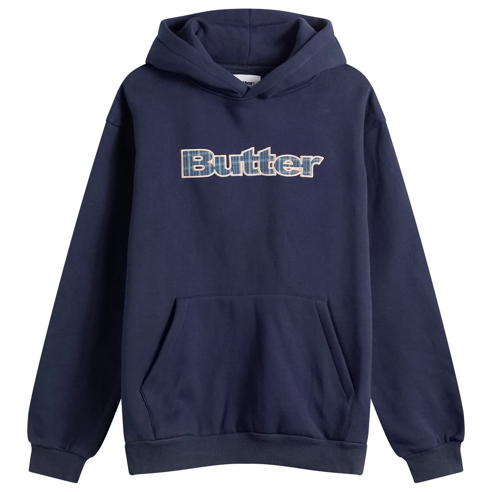 Butter Goods Plaid Logo Applique Hoodie