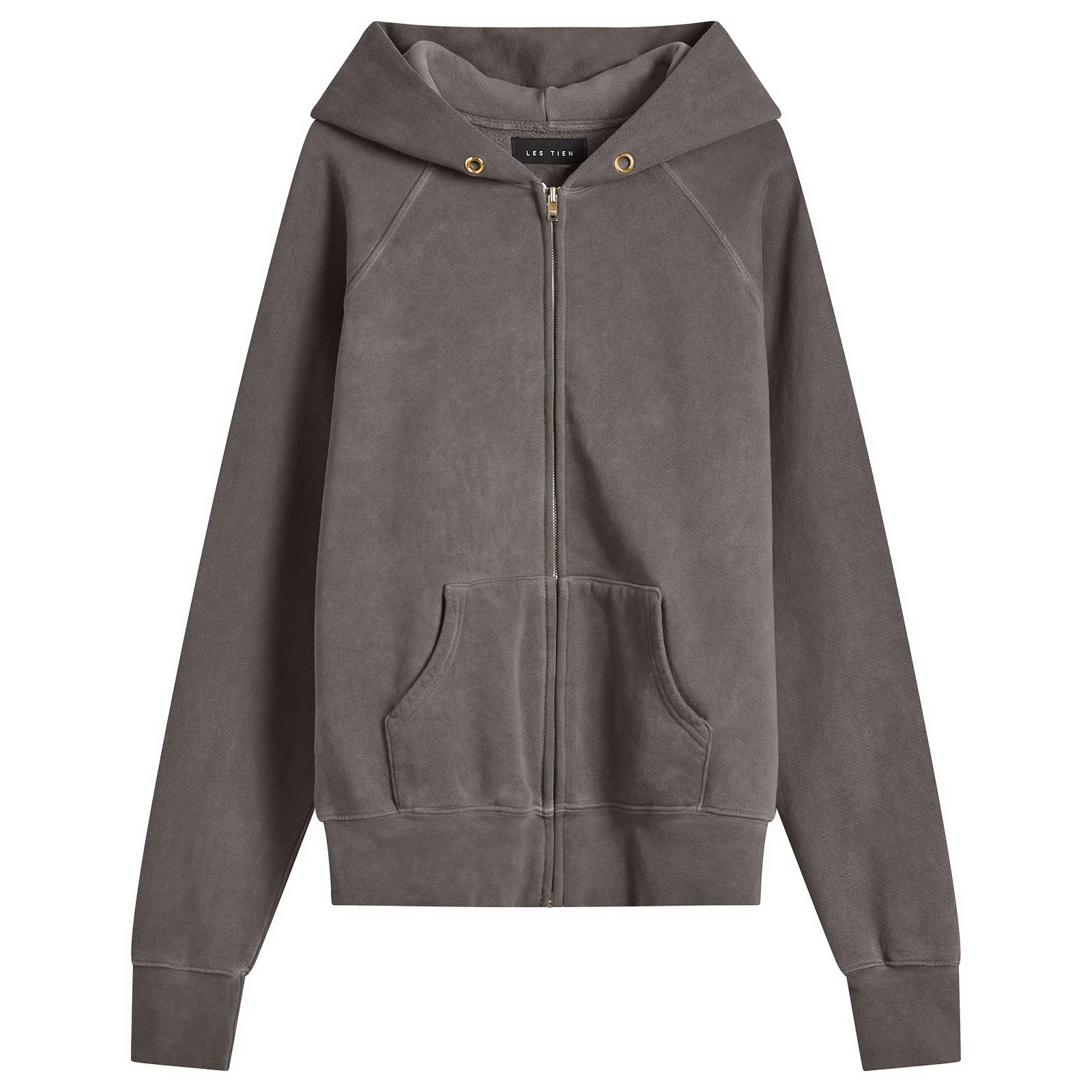 Les Tien Heavyweight Raglan Oil Washed Zip Hoodie