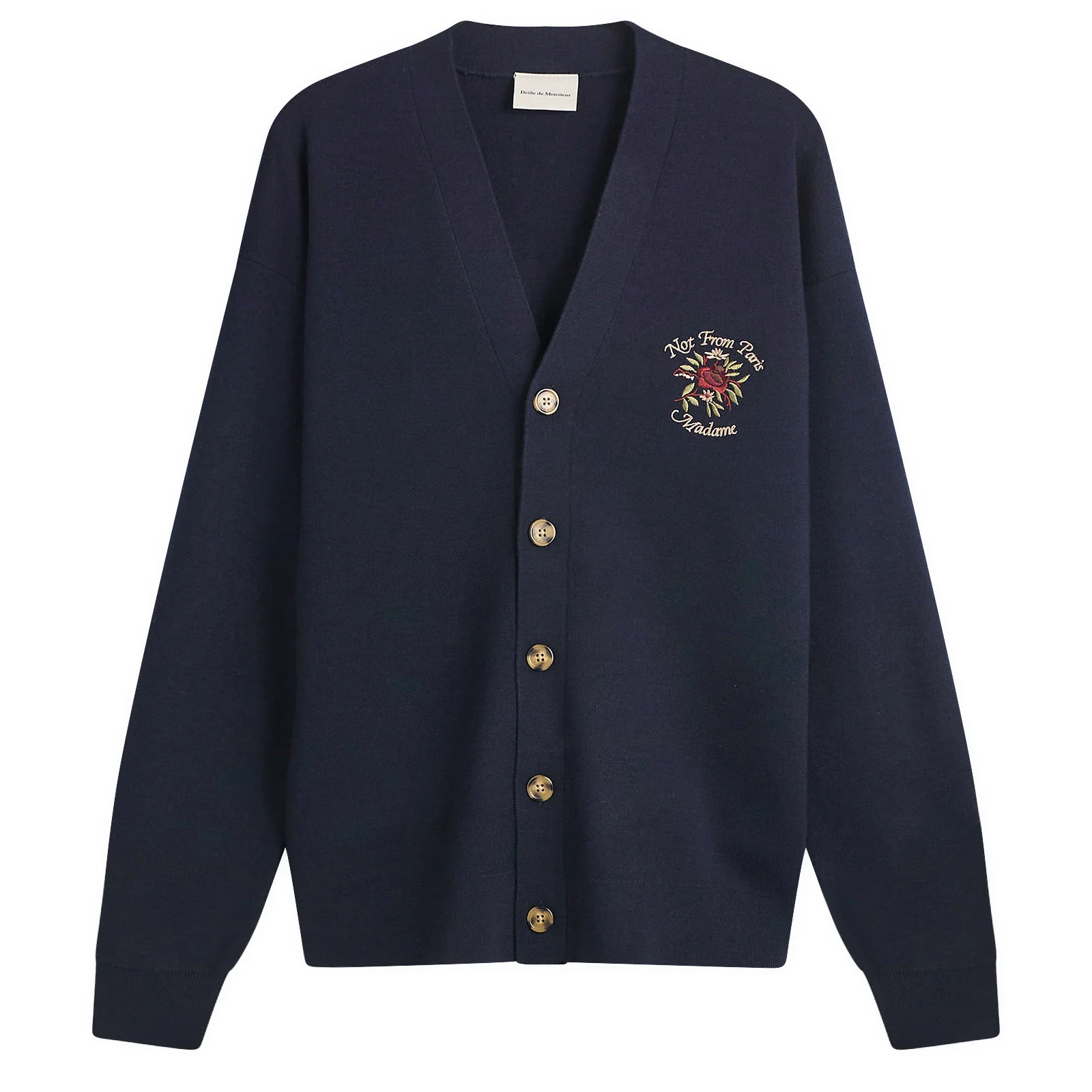 Drôle de Monsieur Rose Slogan Cardigan