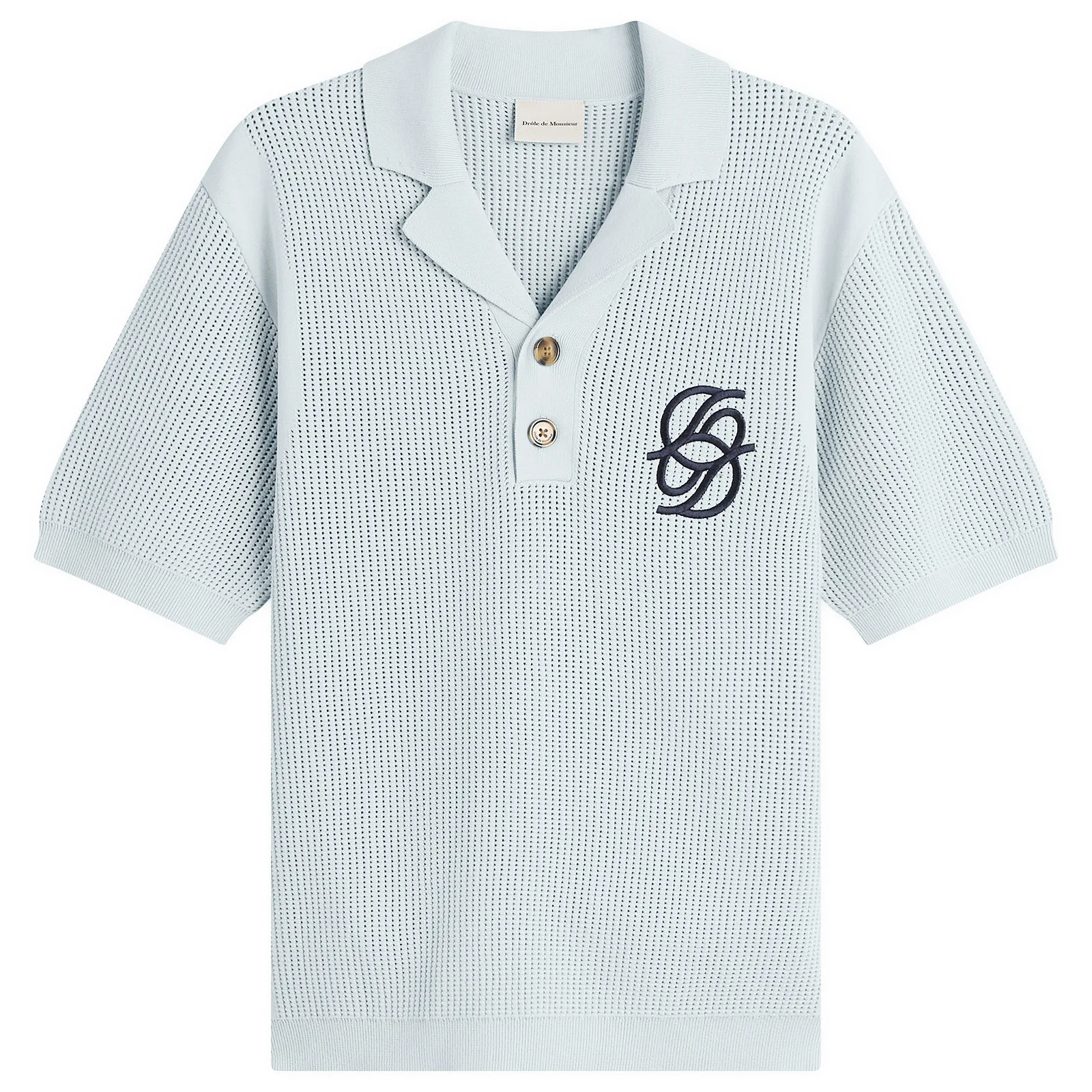 Drôle de Monsieur Monogramme Open Weave Polo