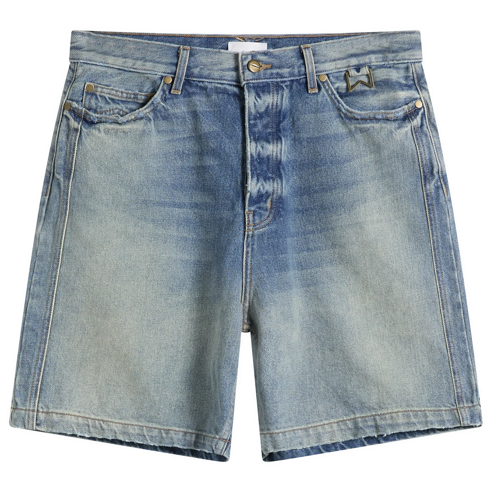 Rhude Boxy Traxedo Denim Shorts