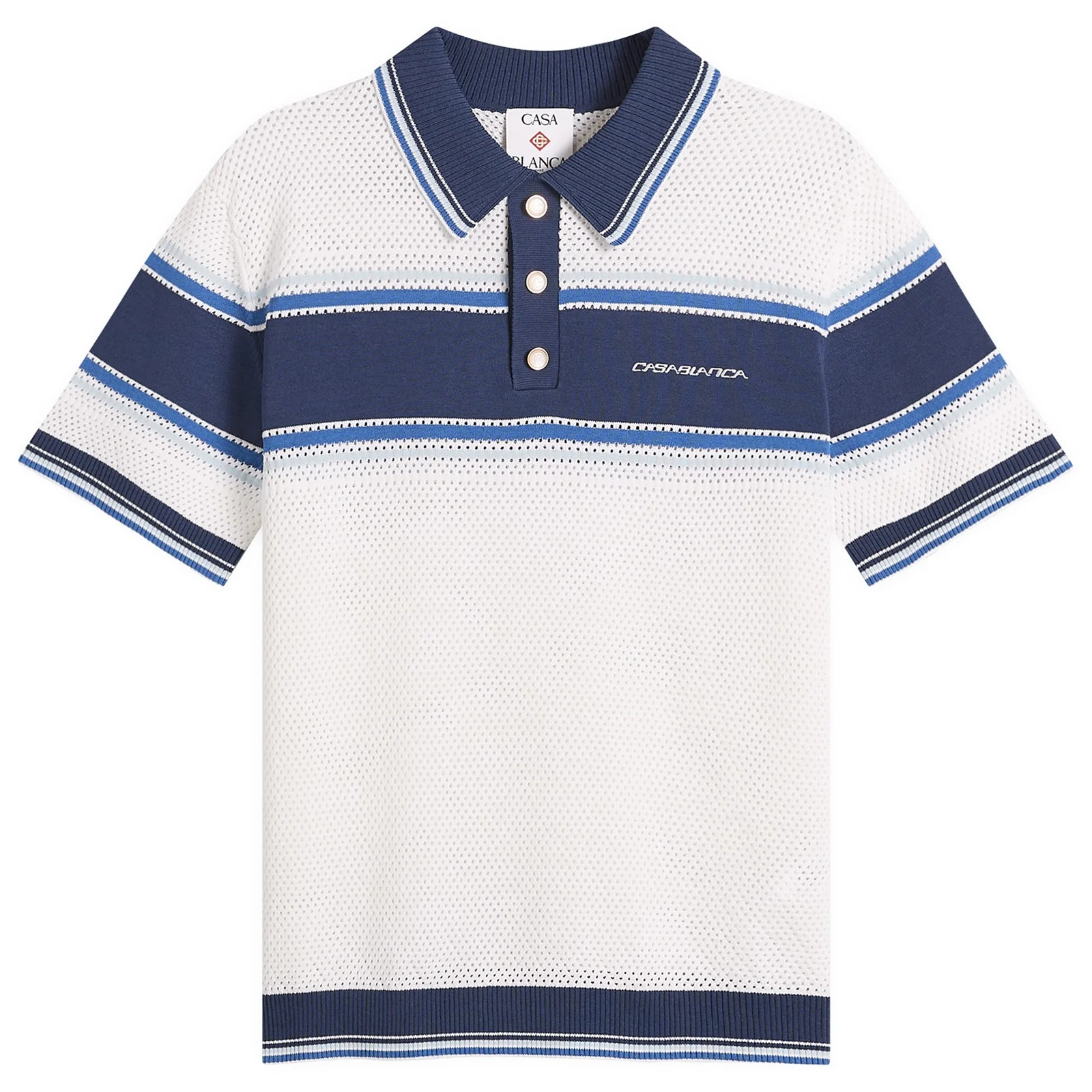 Casablanca Mesh Stripe Polo
