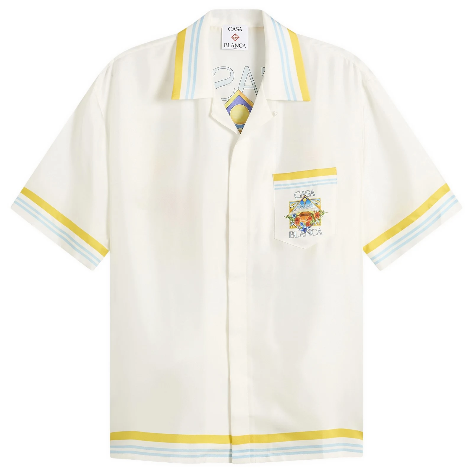 Casablanca Tennis Landscape Cuban Collar Shirt