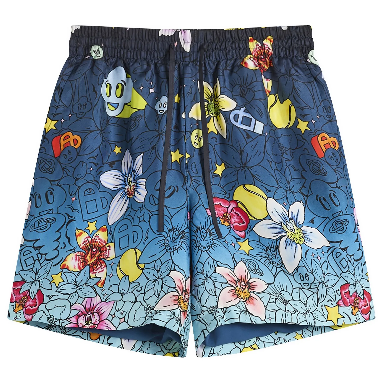 Casablanca Collage D’Icones Graphiques Silk Shorts