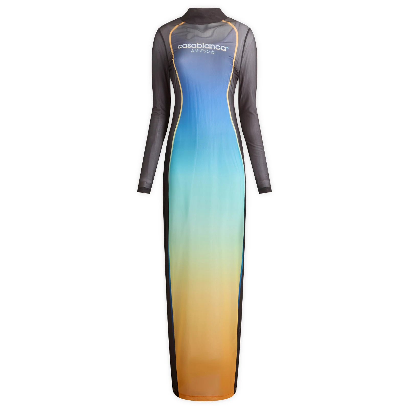 Casablanca Mesh Printed Gradient Maxi Dress