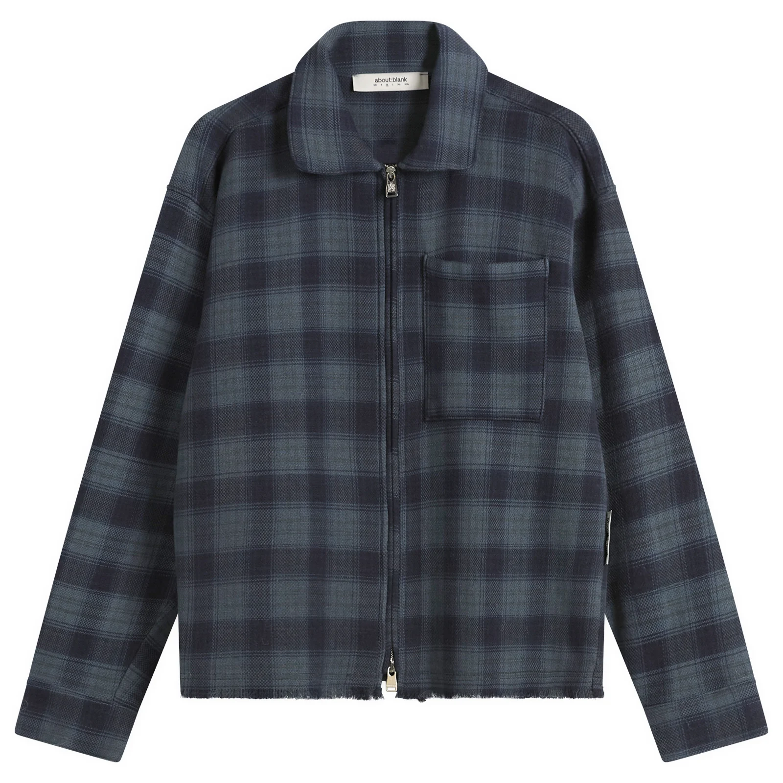 about:blank Plaid Zipped Overshirt