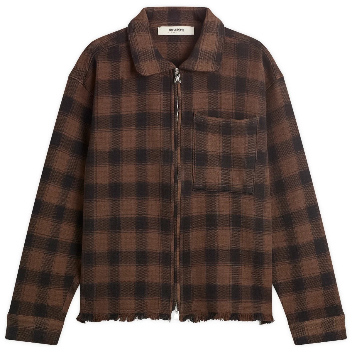 about:blank Plaid Zipped Overshirt