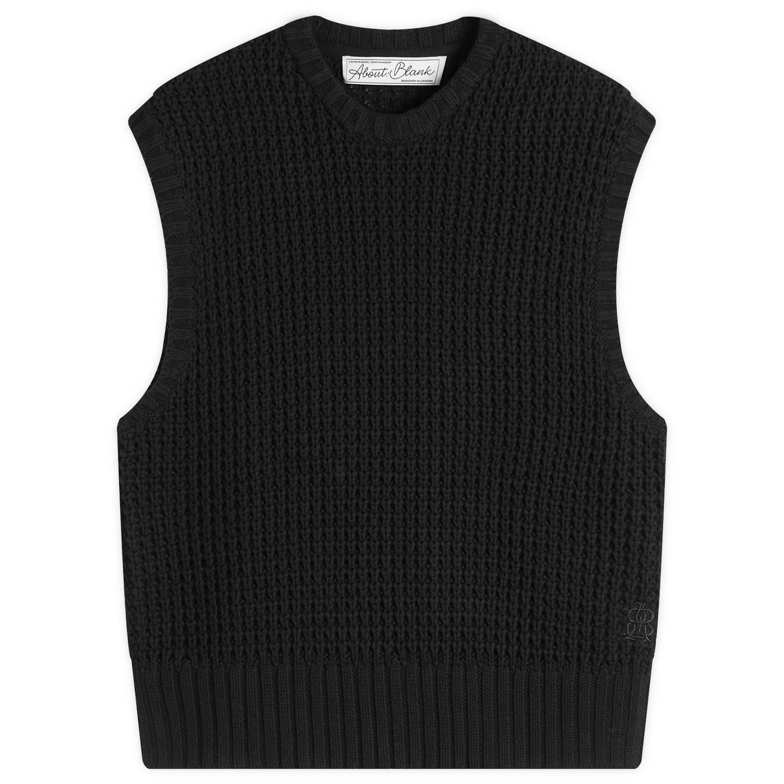 about:blank Moss Stitch Knitted Vest