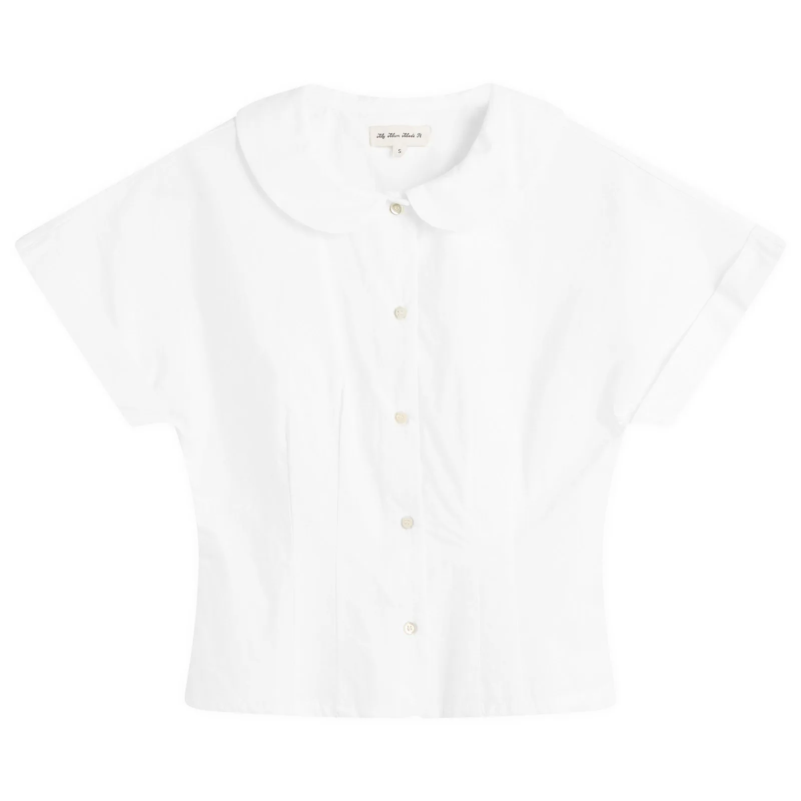 My Mum Made It Curved Collar Cap Sleeve Shirt