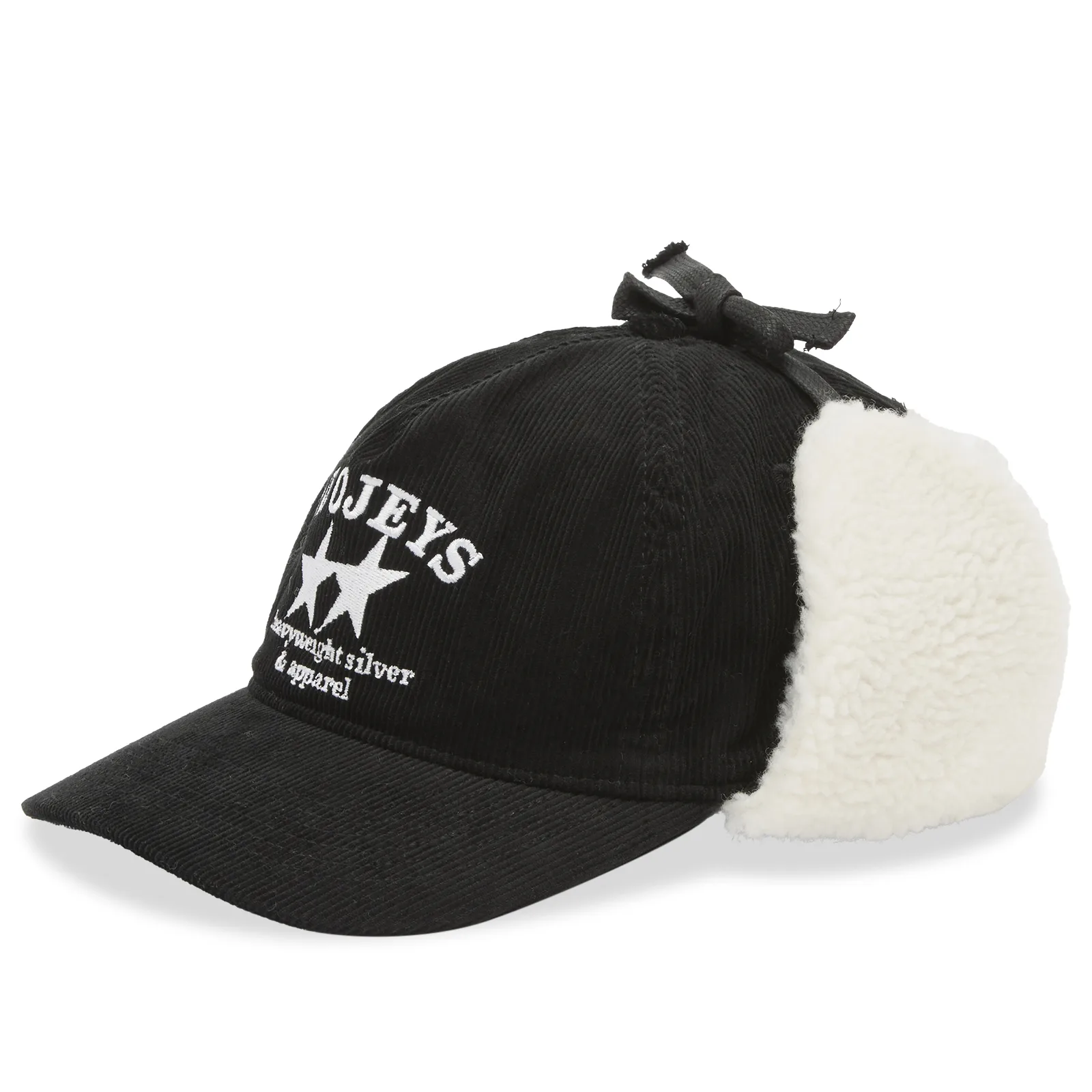 TwoJeys Heavy Silver Black Earflap Cap