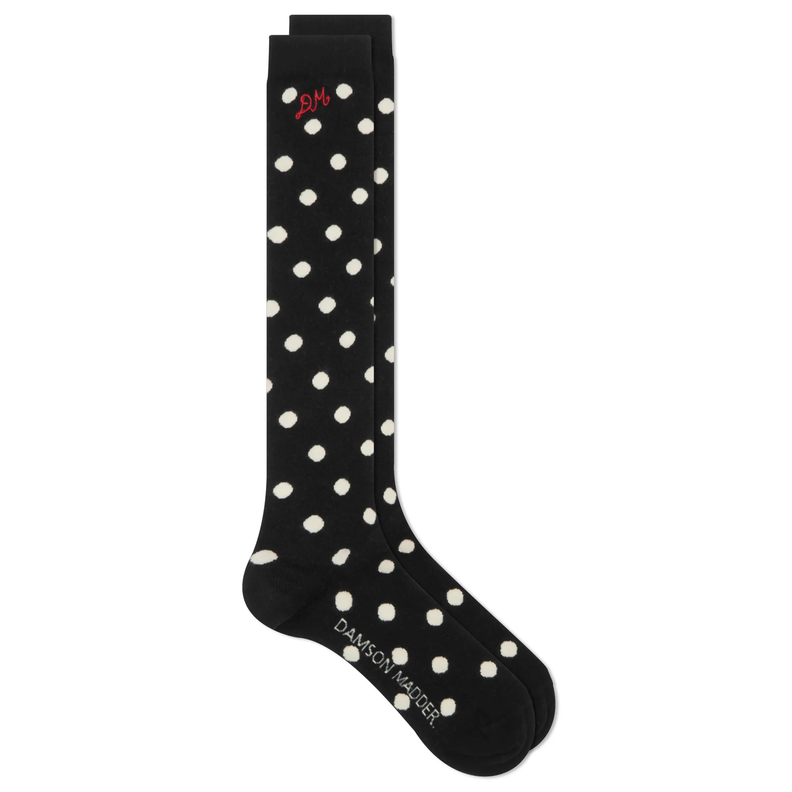 Damson Madder Knee High Polka Dot Socks