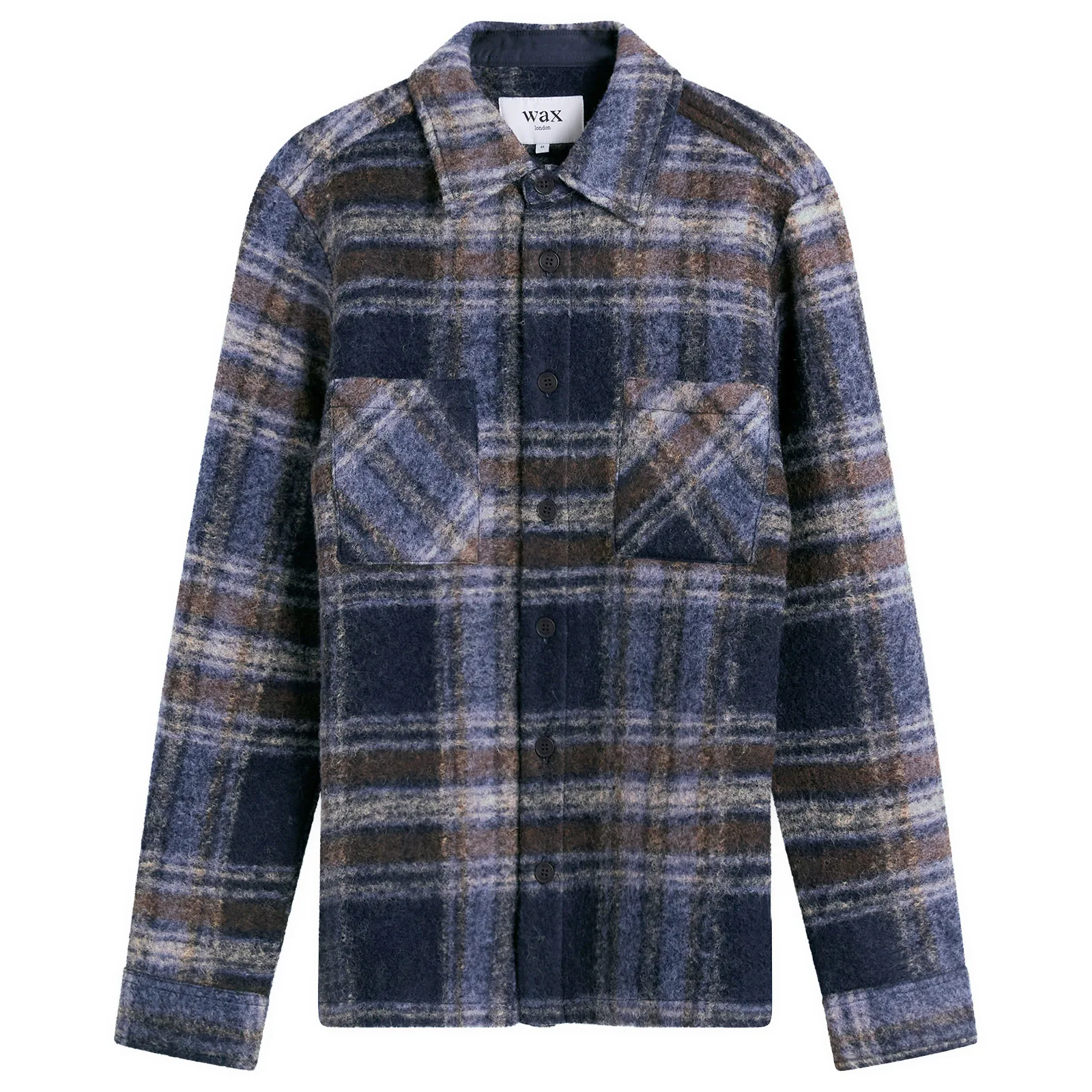Wax London Whiting Check Wool Blend Overshirt