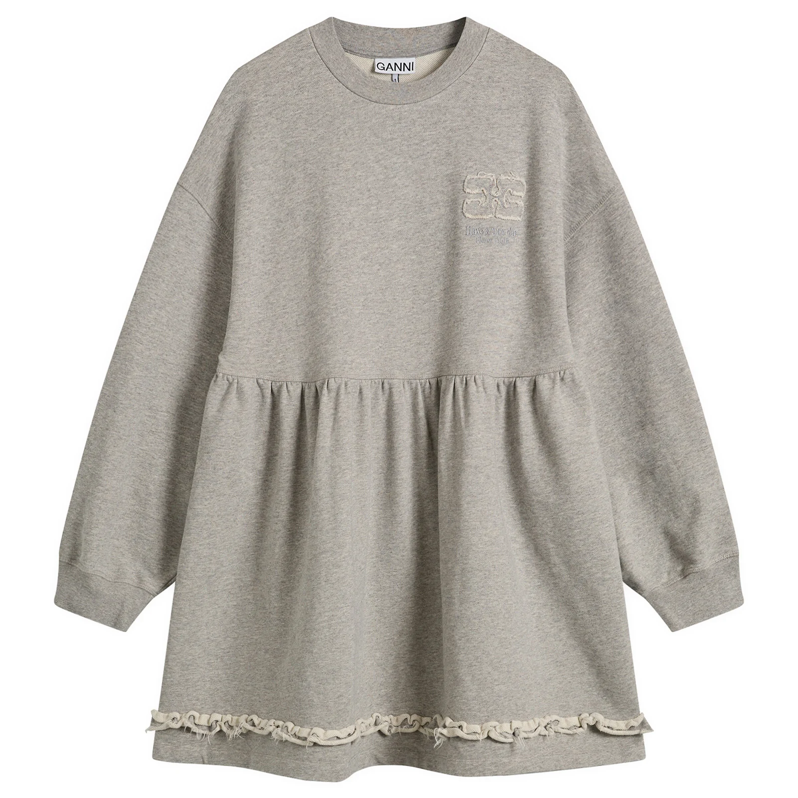 GANNI Isoli Crewneck Peplum Dress