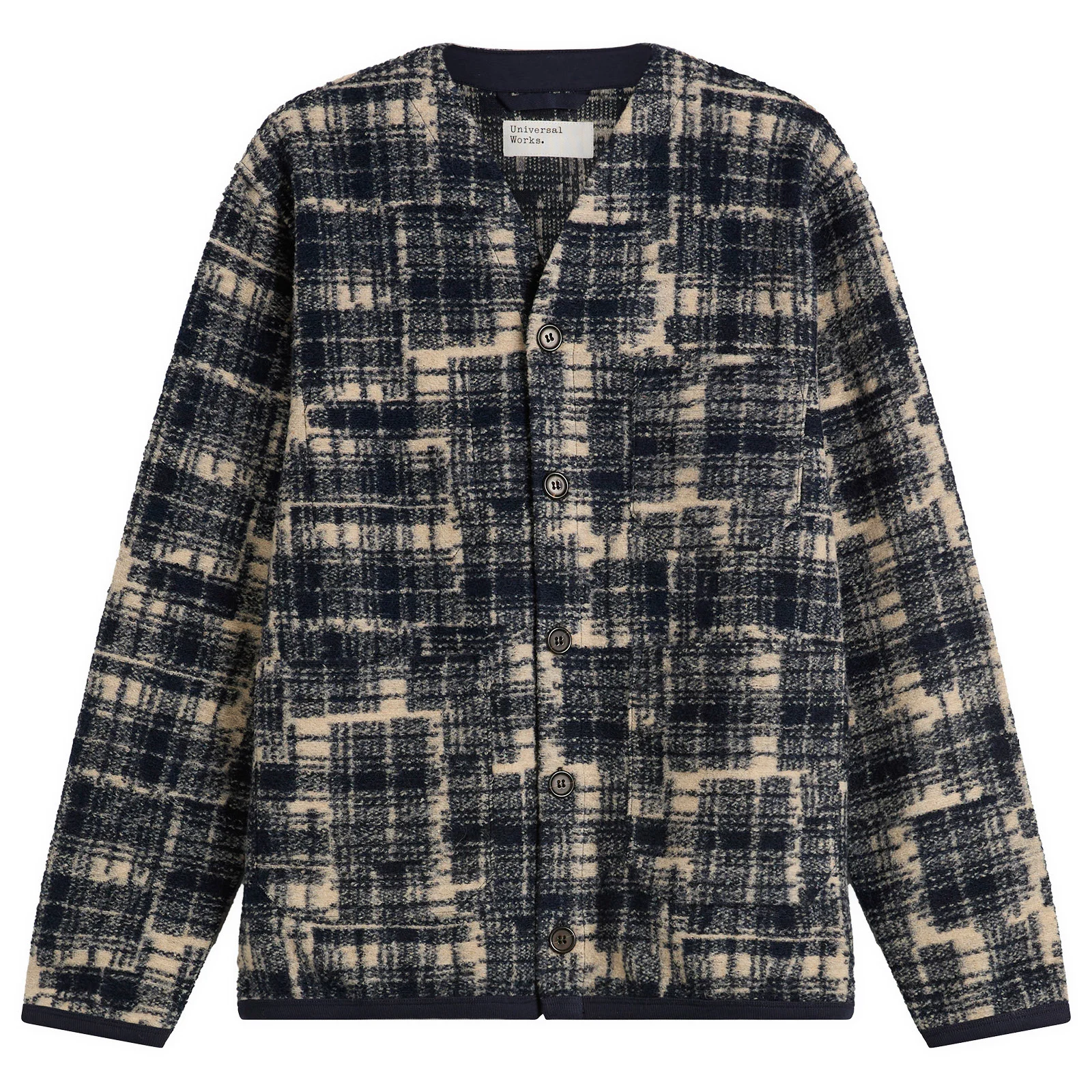 Universal Works Patch Check Fleece Cardigan