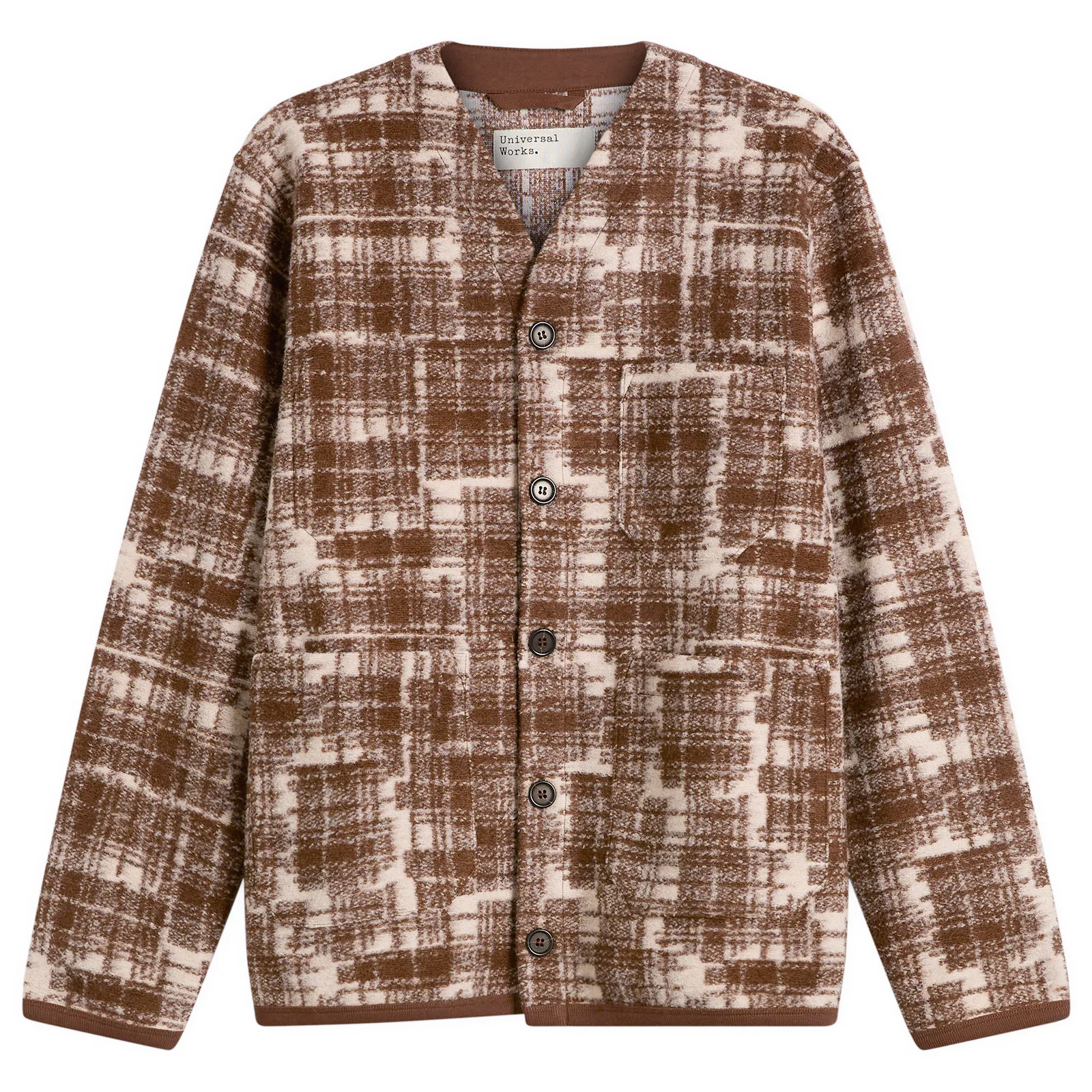 Universal Works Patch Check Fleece Cardigan