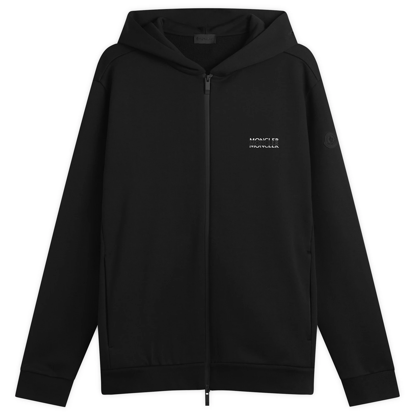 Moncler Stripe Logo Zip Up Hoodie