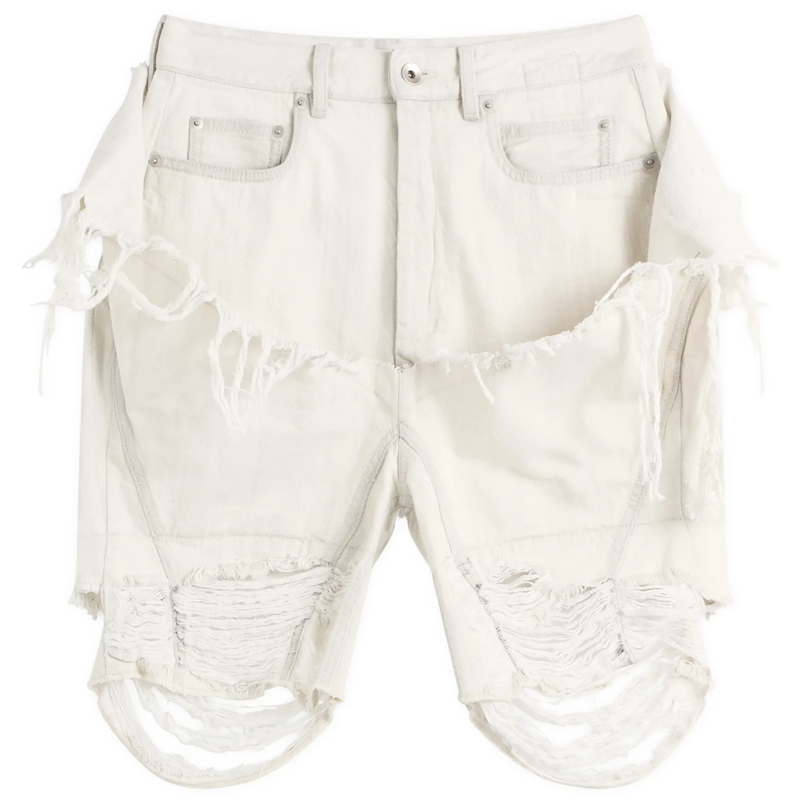 Rick Owens DRKSHDW Slivered Tight Cut Off Jean Shorts