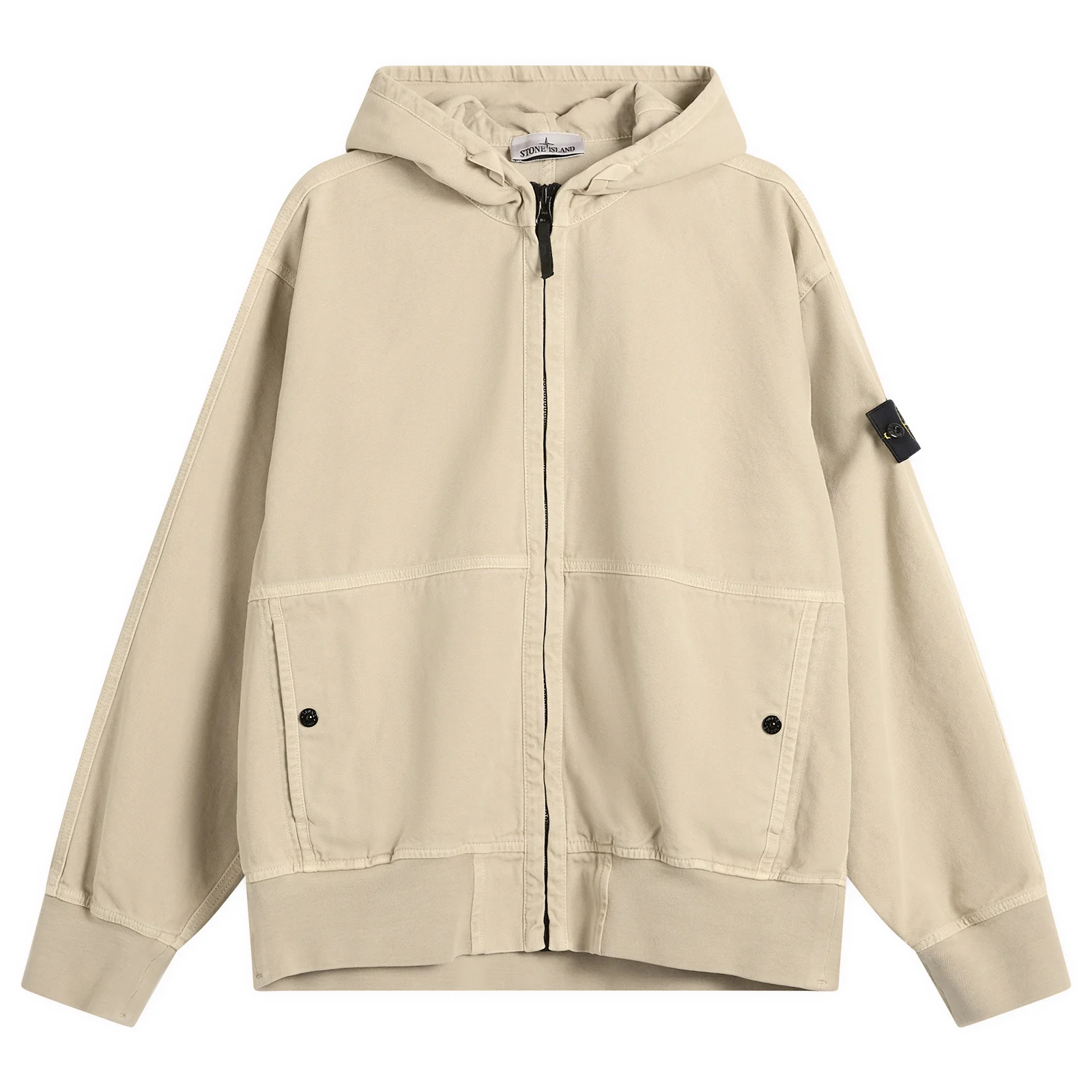 Stone Island Panama Cotton Old Effect Hooded Jacket
