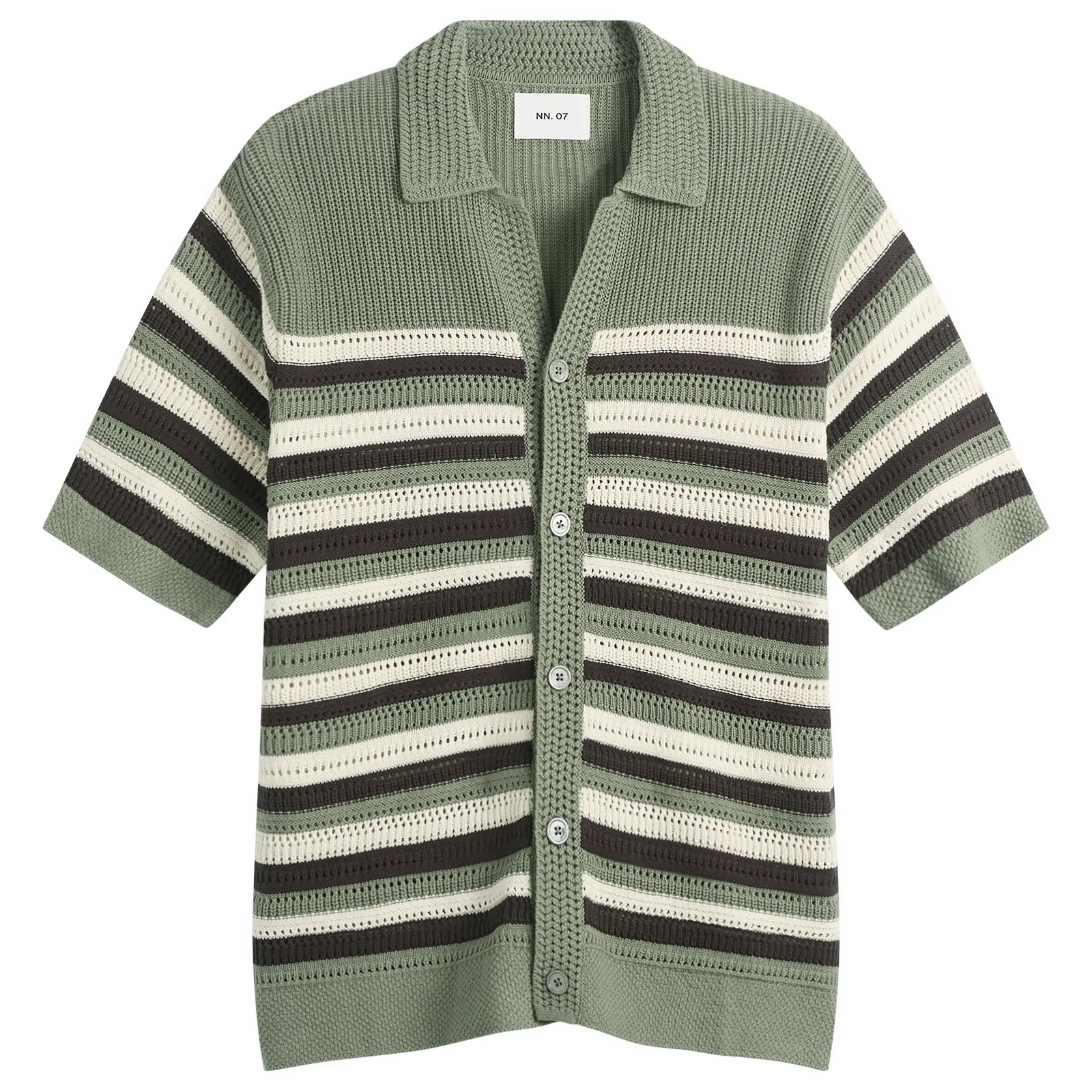 NN07 Lars Stripe Polo Cardigan