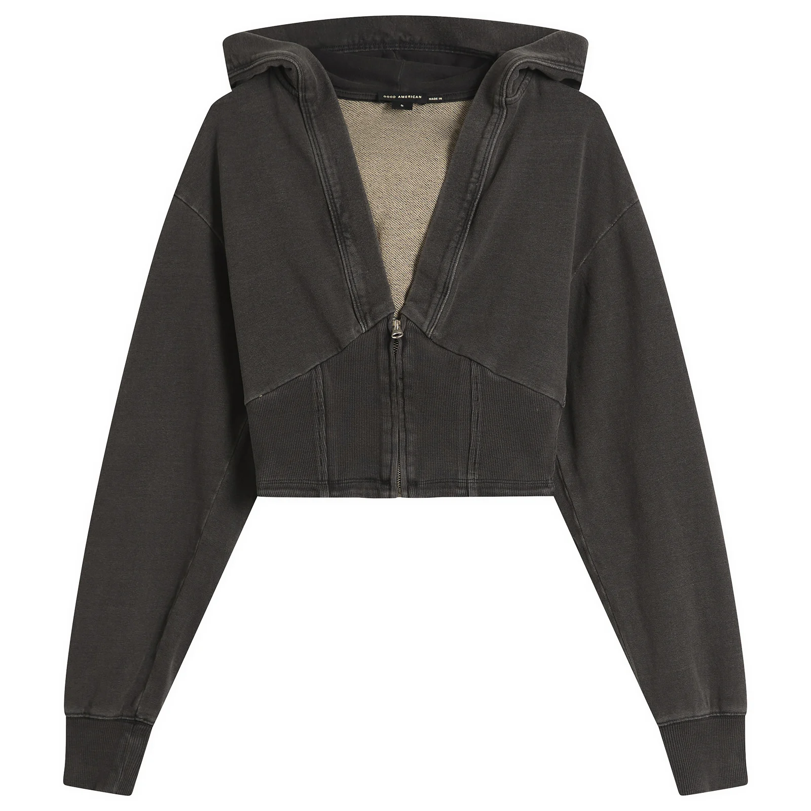 Good American Jeanius Zip Up Hoodie