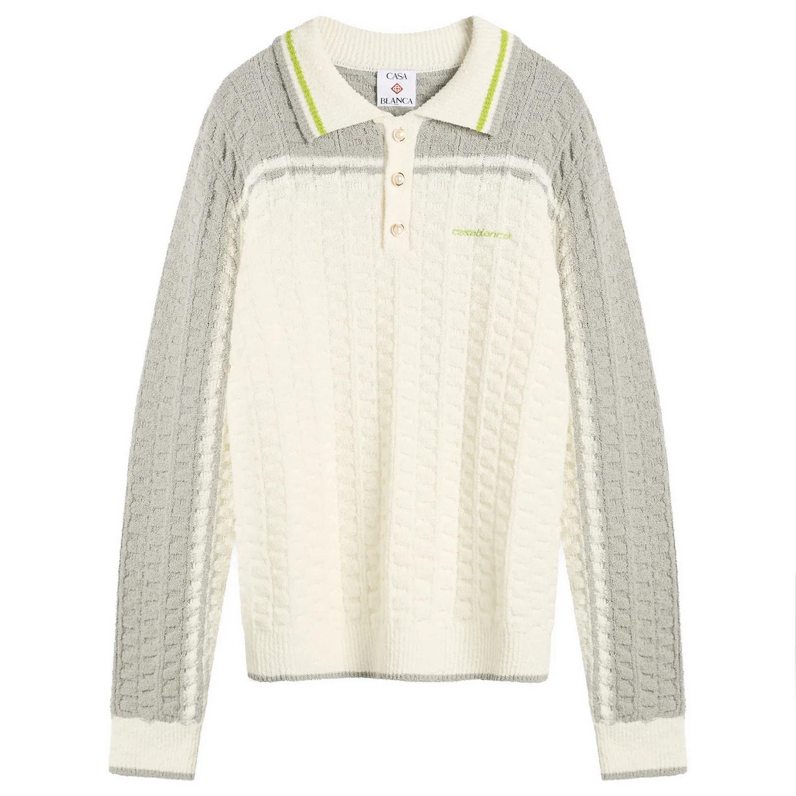 Casablanca Tennis Boucle Long Sleeve Polo Shirt