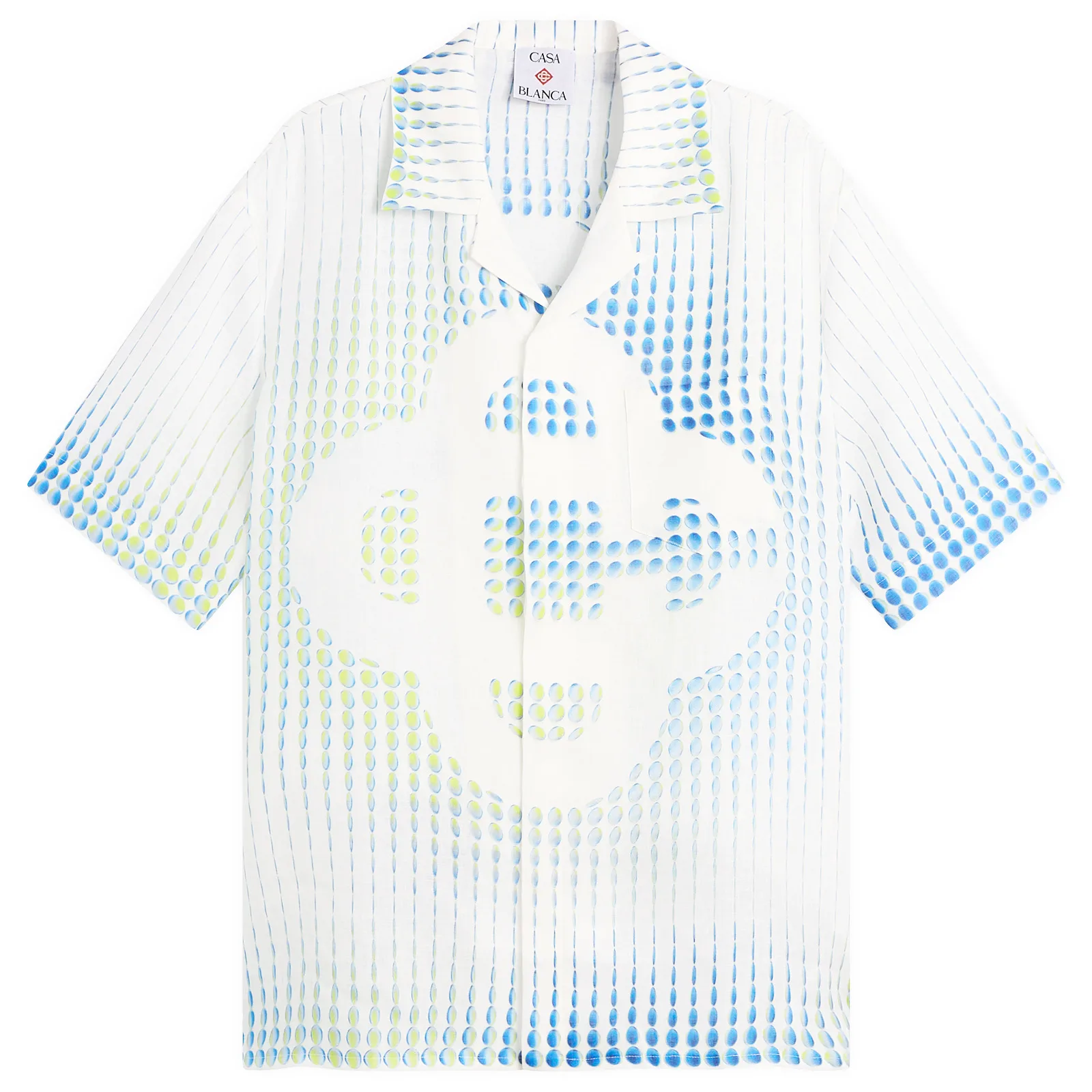 Casablanca Pills Cuban Collar Linen Short Sleeve Shirt