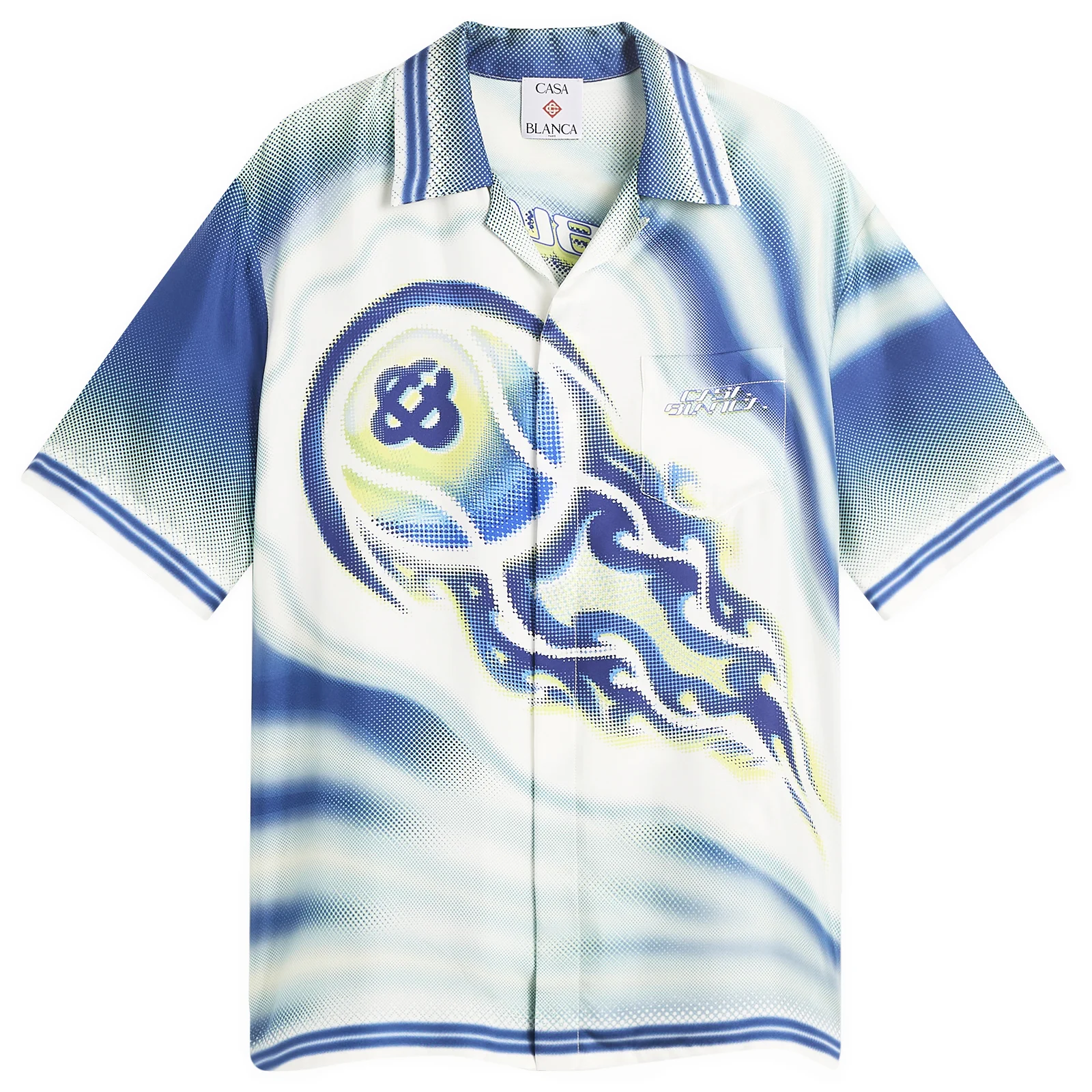 Casablanca Flaming Tennis Ball Cuban Collar Shirt