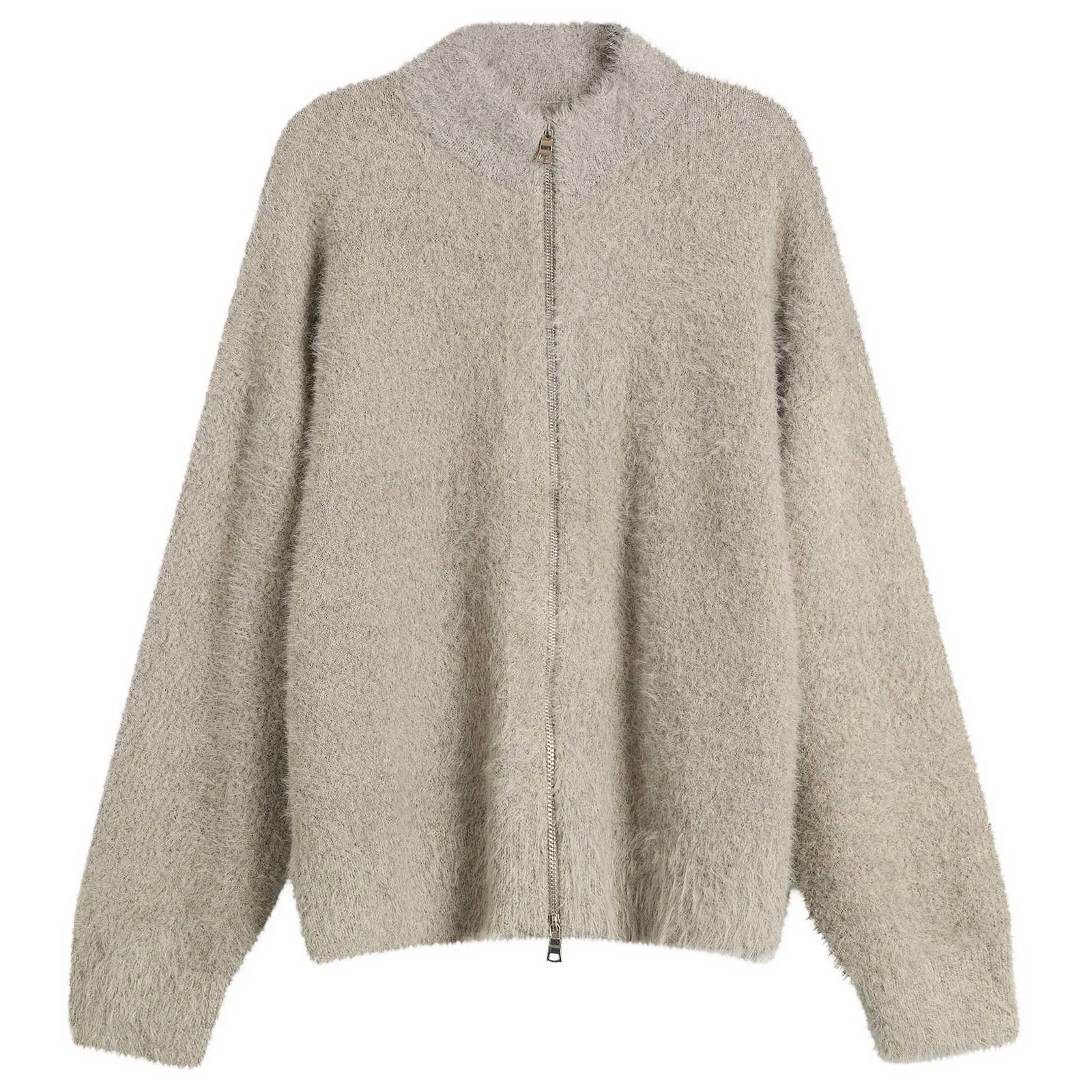 MKI Faux Alpaca Knit Track Jacket