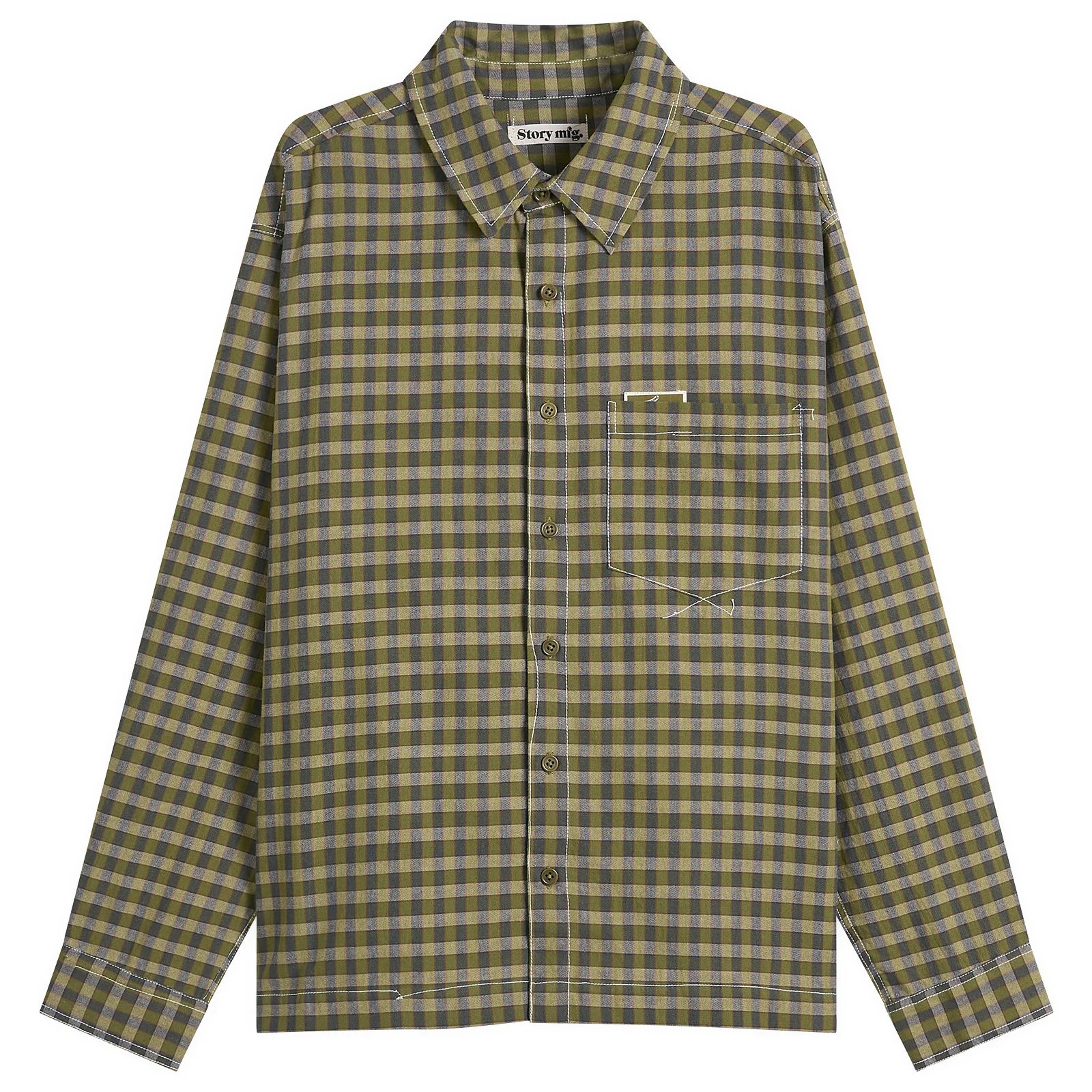 Story mfg. Hand Woven Coach Check Wonky-Wear Bracken Shirt