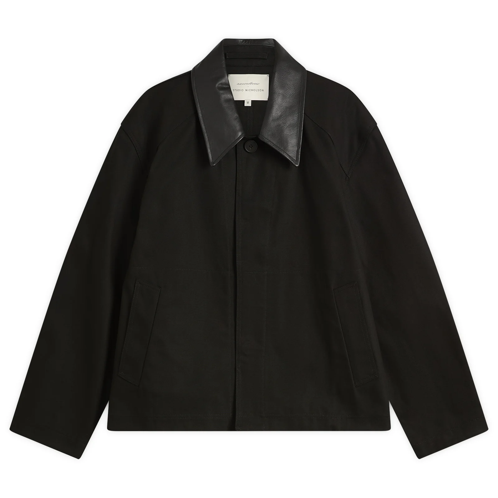 Studio Nicholson Dover Leather Collar Canvas Barn Jacket