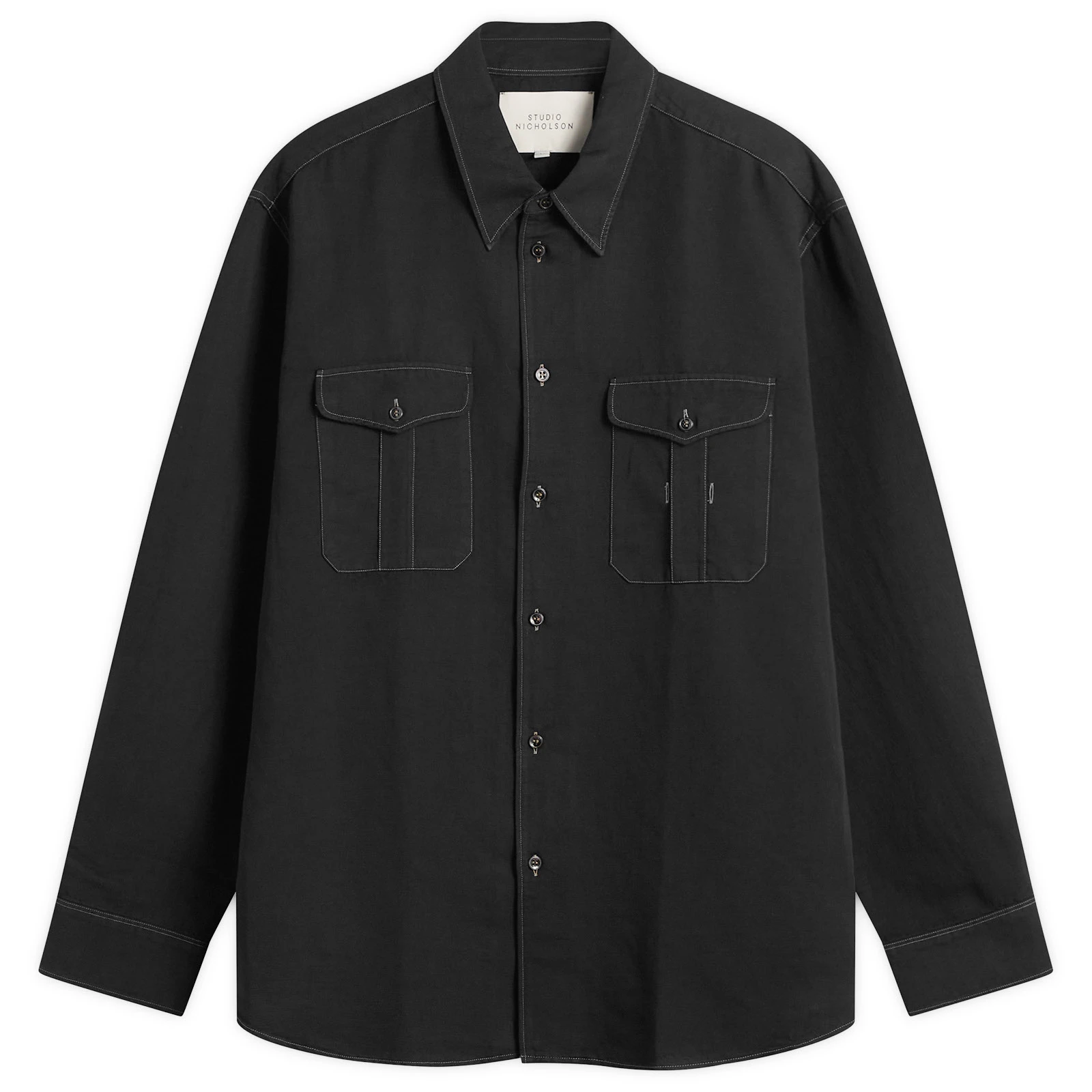 Studio Nicholson Louro Cotton Linen Utility Shirt