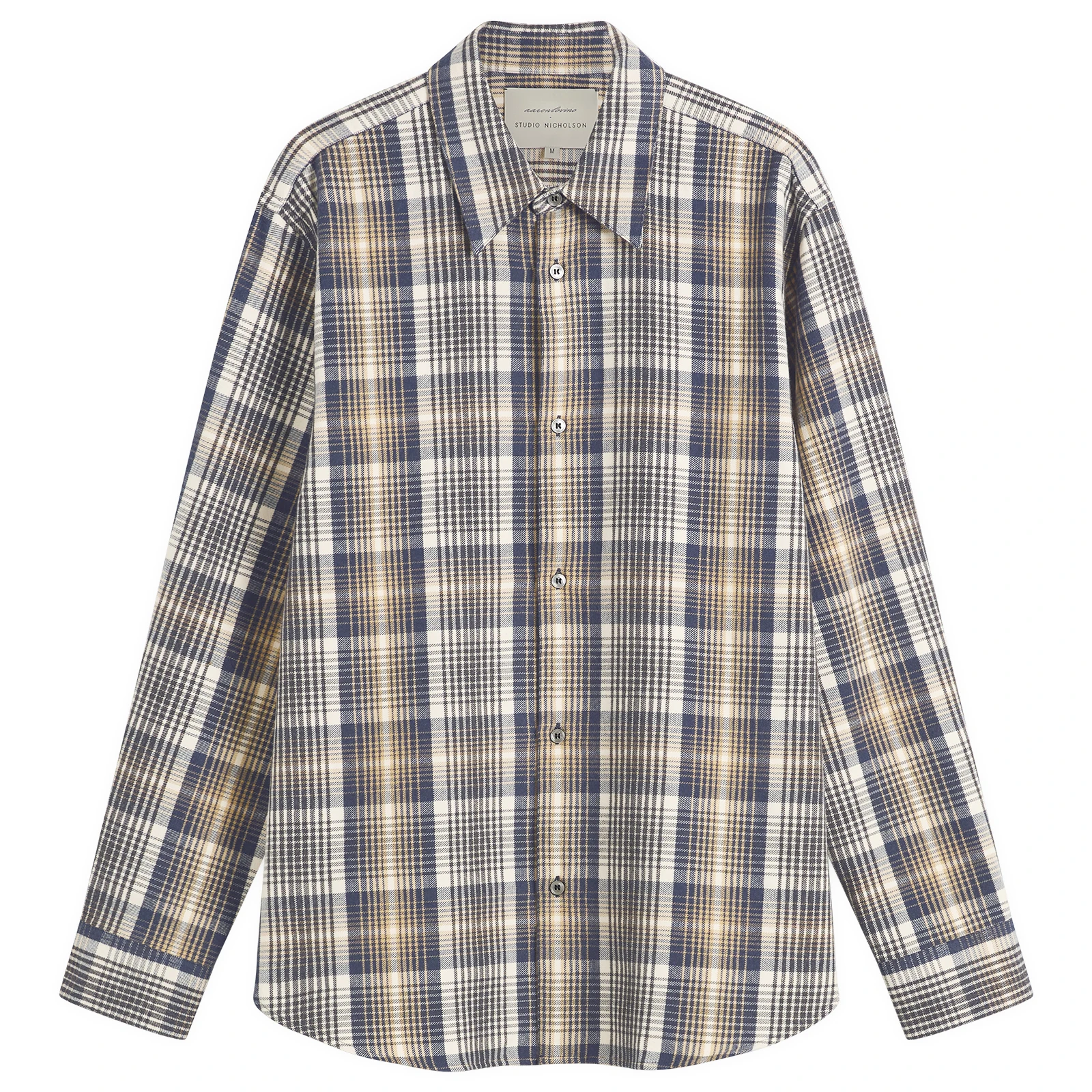 Studio Nicholson View Brushed Check Long Sleeve Shirt