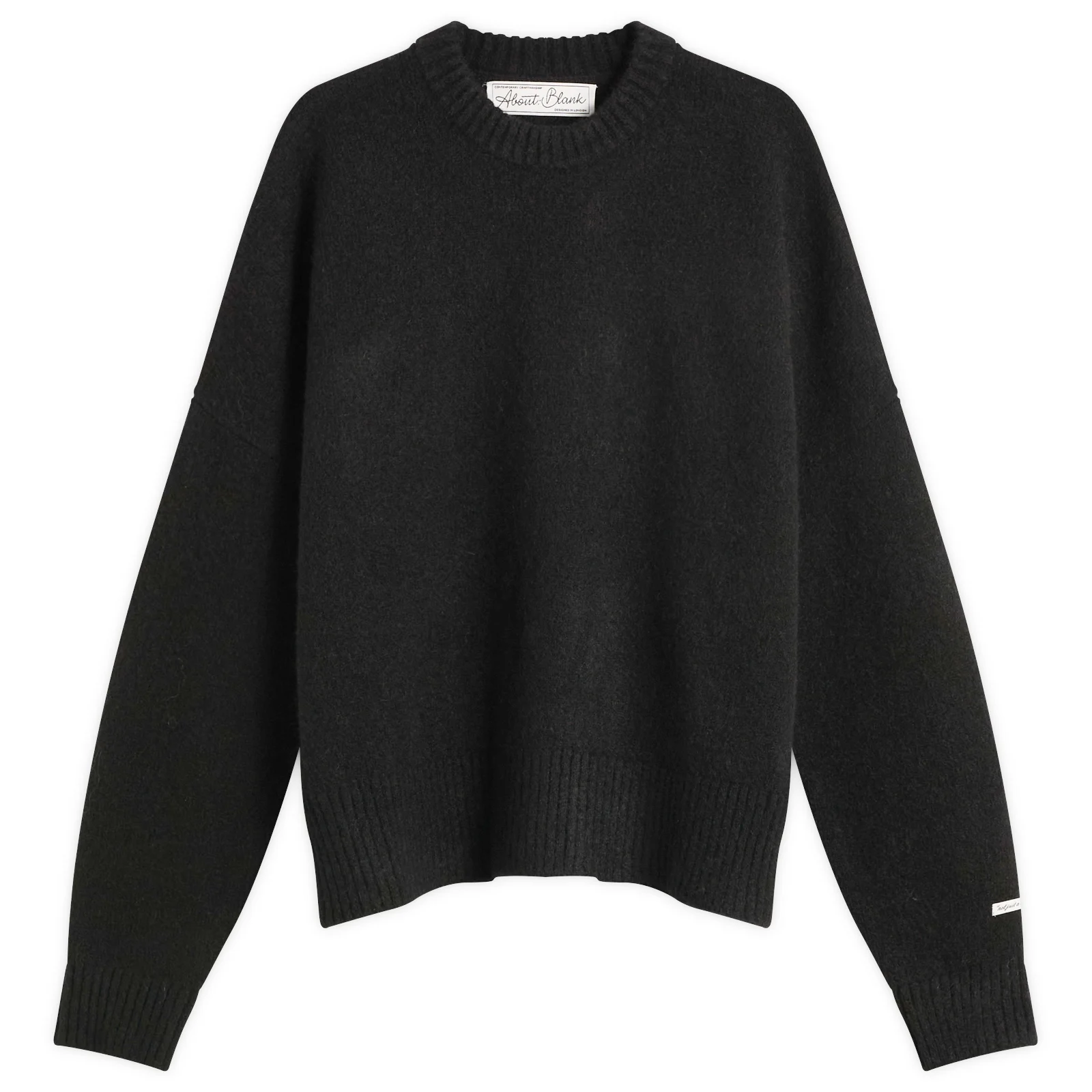 about:blank Mohair Knitted Logo Crewneck