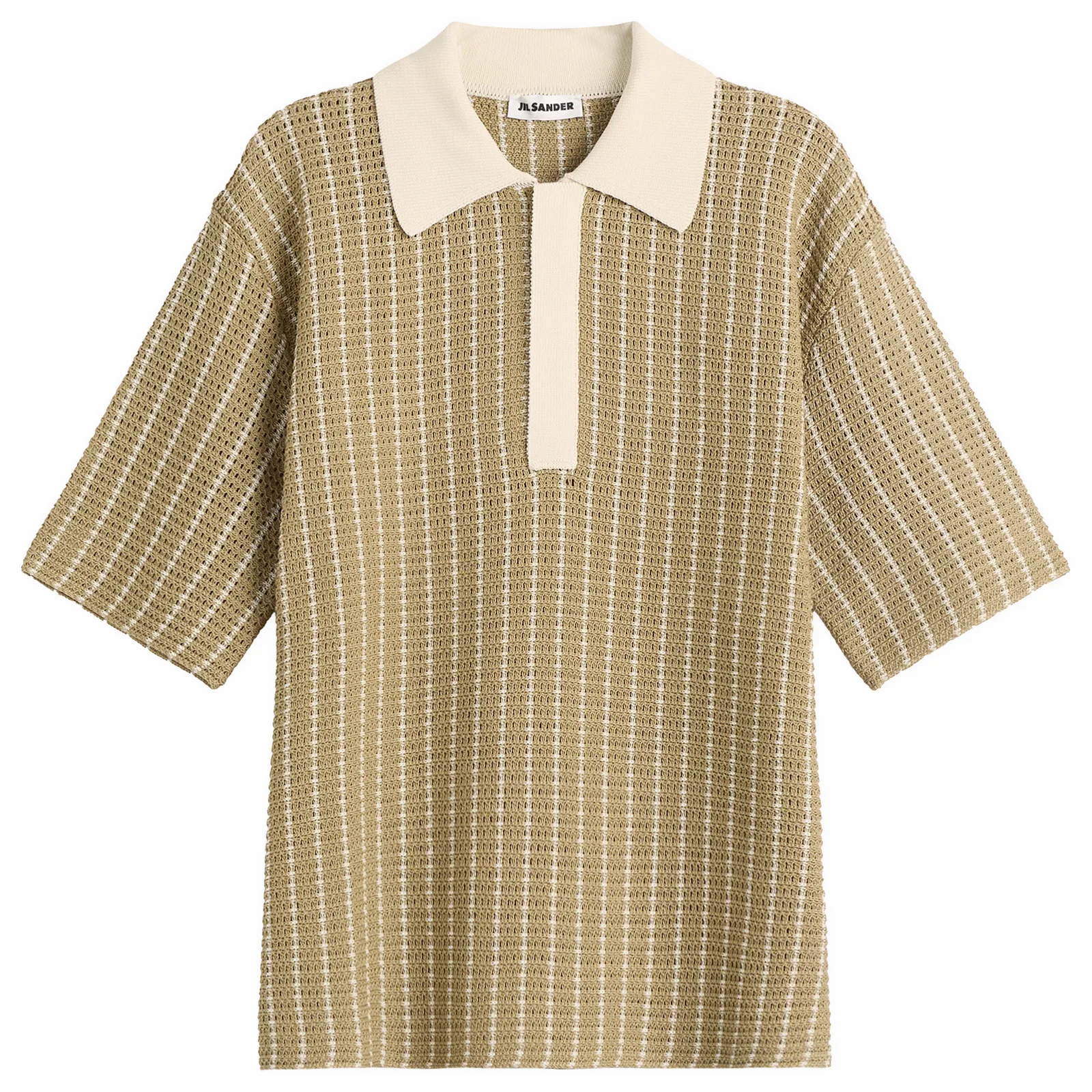 Jil Sander Cotton Bi-Colour Net Stitch Polo