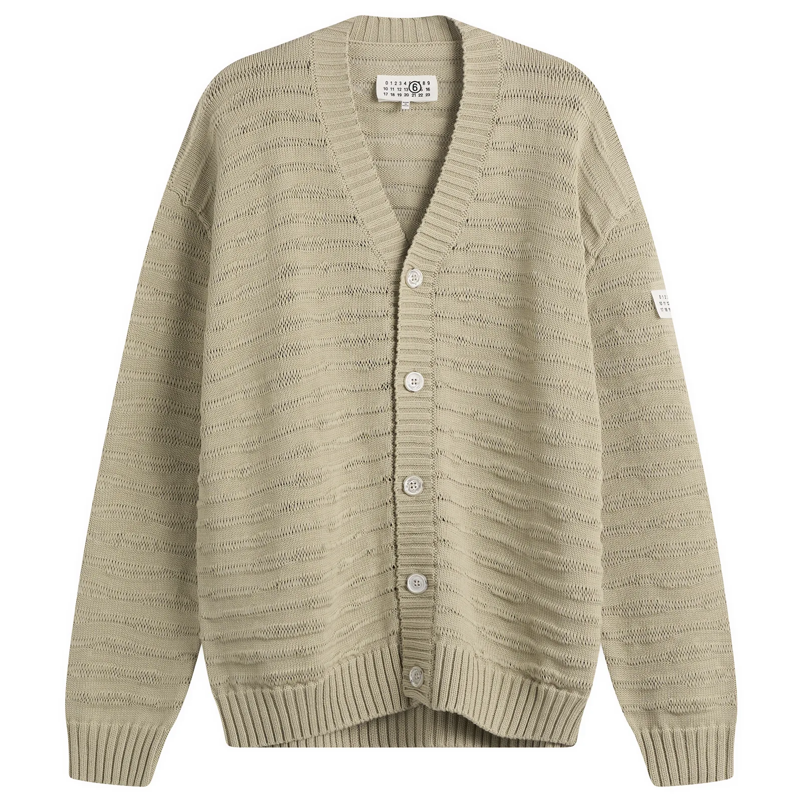 MM6 Maison Margiela Cotton Ribbed Open Weave Cardigan