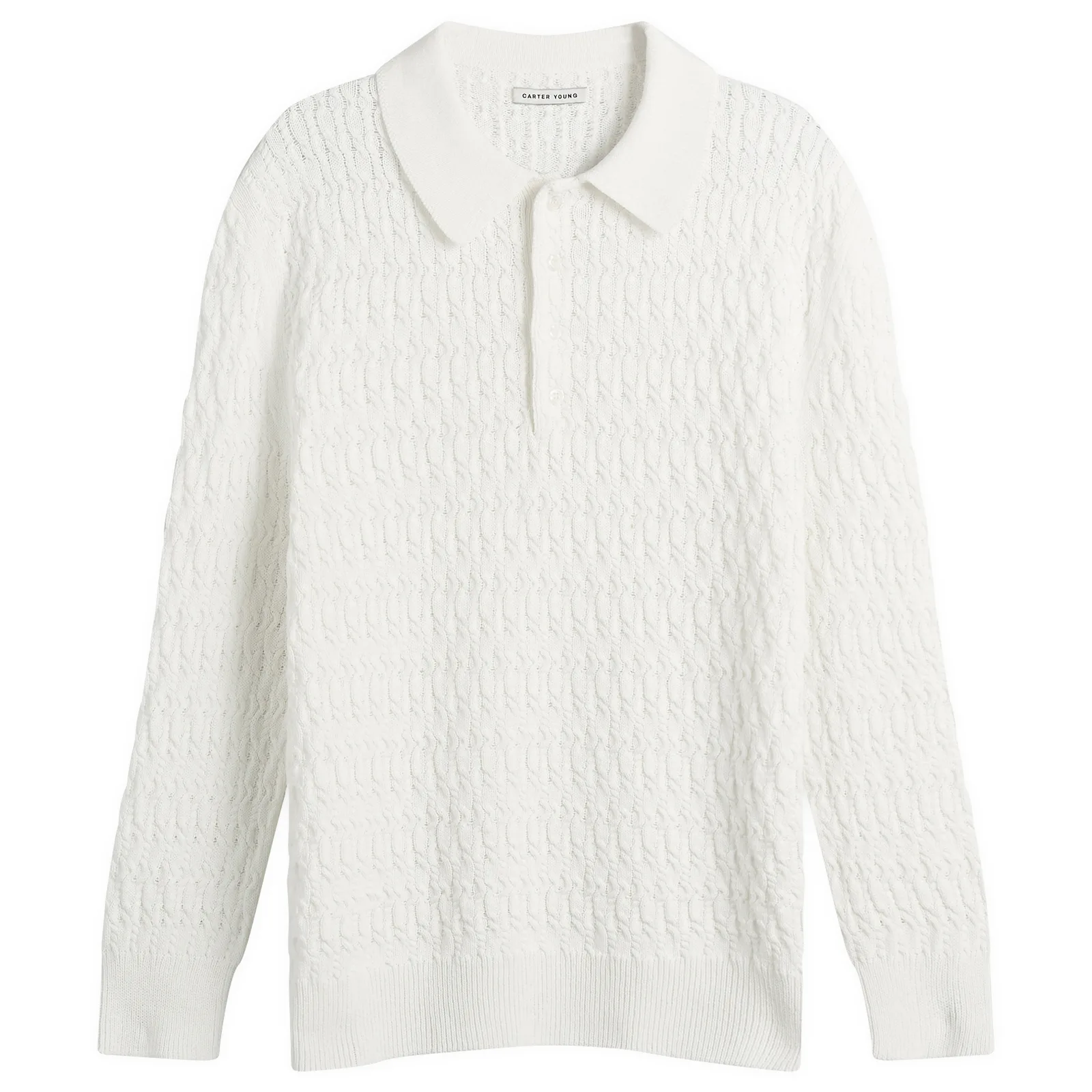 Carter Young Cable Polo Sweater